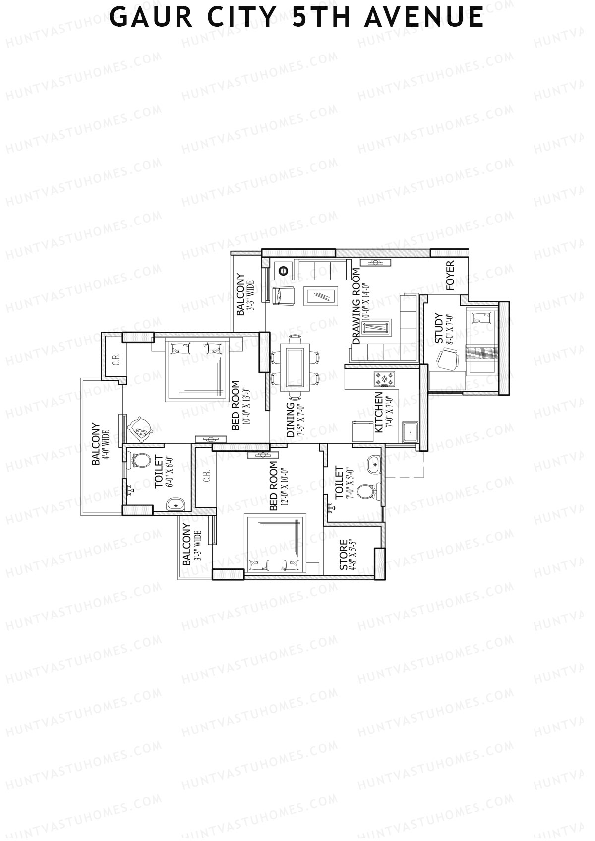 Gaur City 5Th Avenue Block C Unit 18 Floor Plan