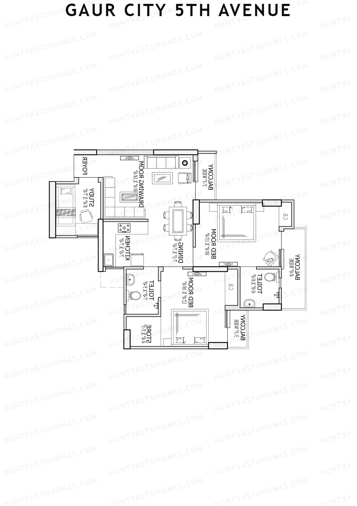Gaur City 5Th Avenue Block C Unit 21 Floor Plan