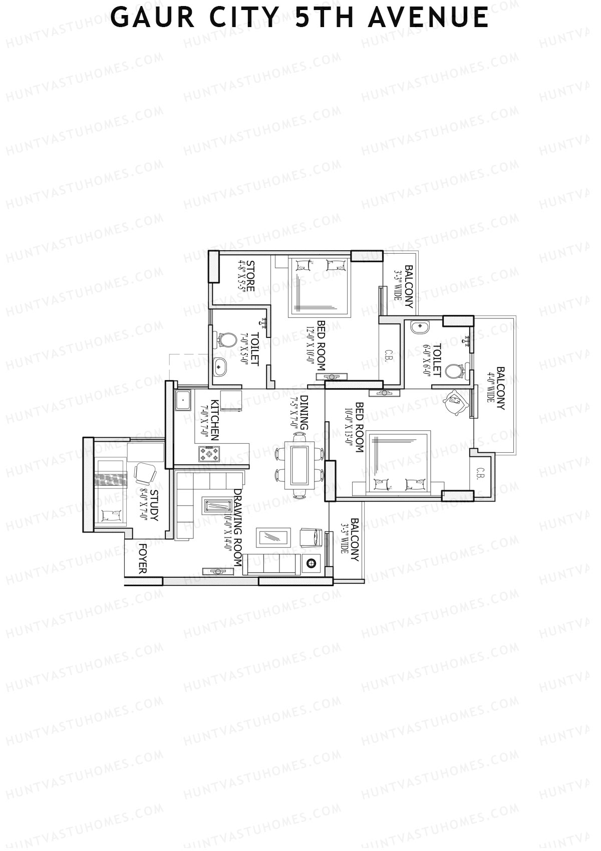 Gaur City 5Th Avenue Block C Unit 22 Floor Plan
