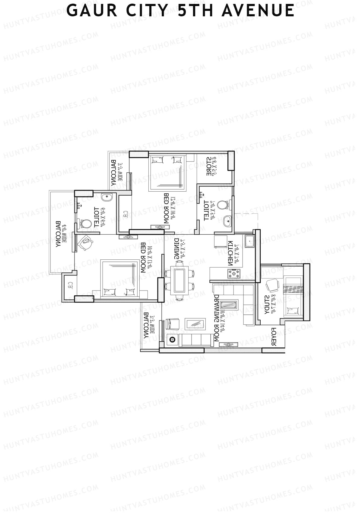 Gaur City 5Th Avenue Block C Unit 25 Floor Plan