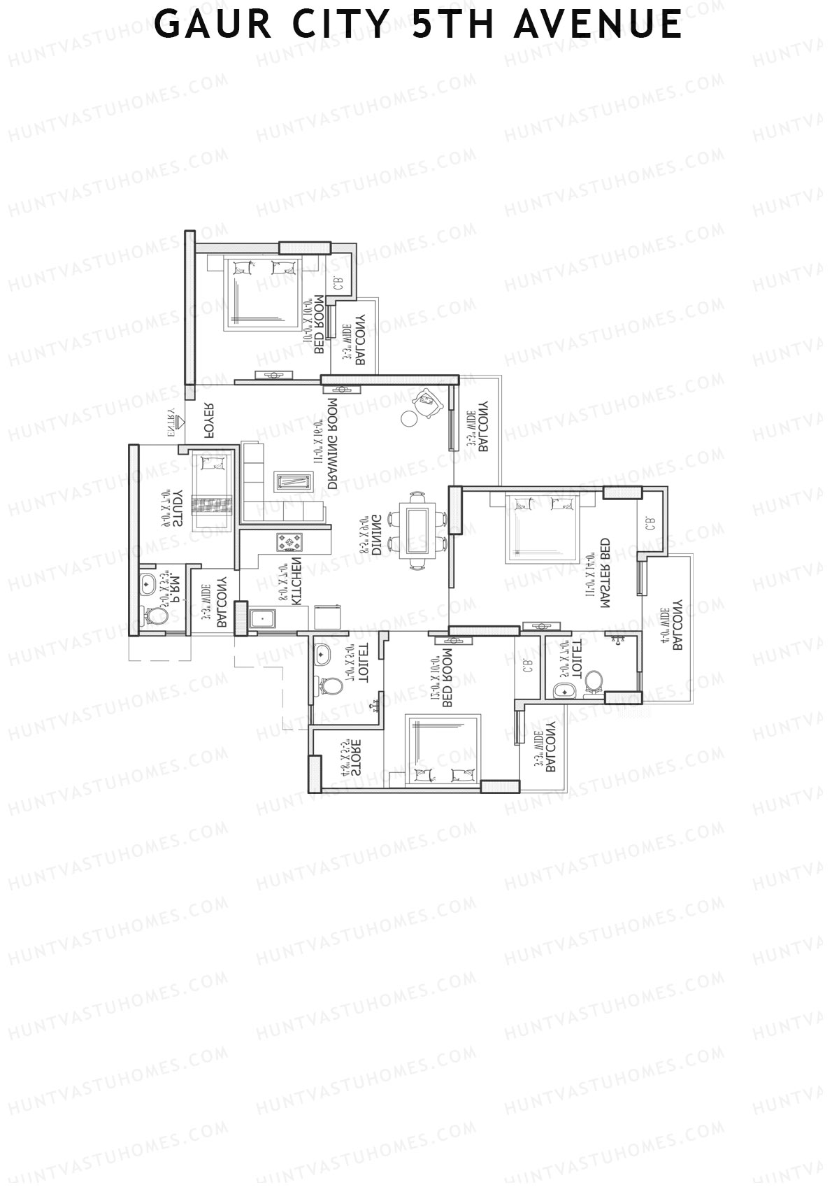 Gaur City 5Th Avenue Block D Unit 27 Floor Plan