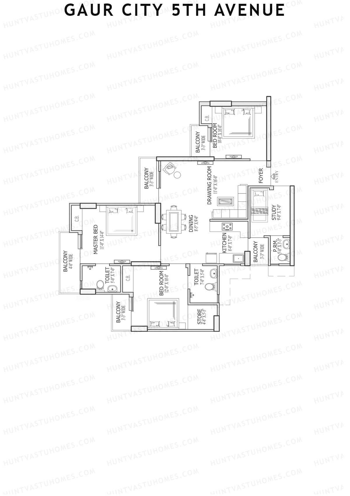 Gaur City 5Th Avenue Block D Unit 28 Floor Plan