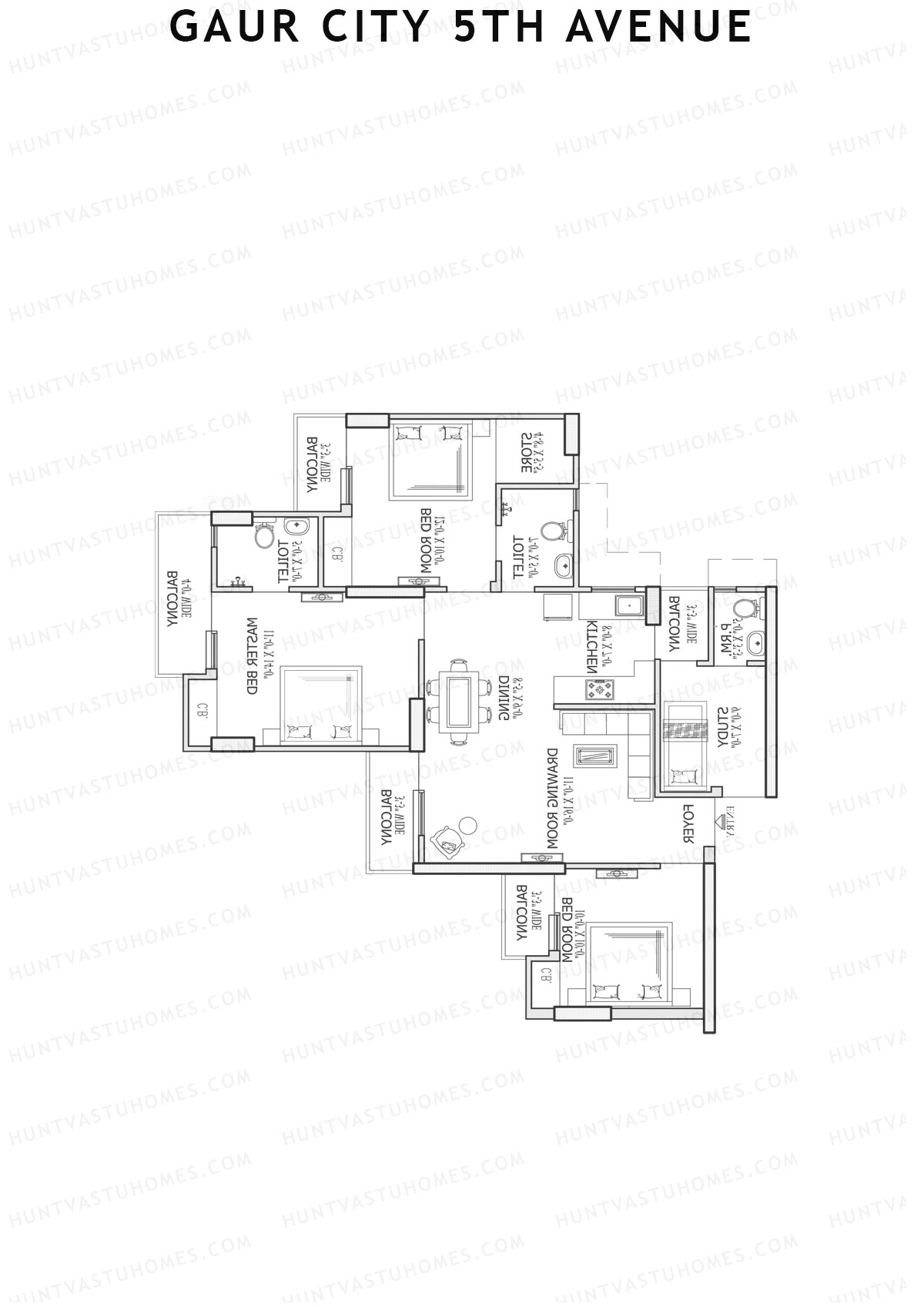 Gaur City 5Th Avenue Block D Unit 31 Floor Plan