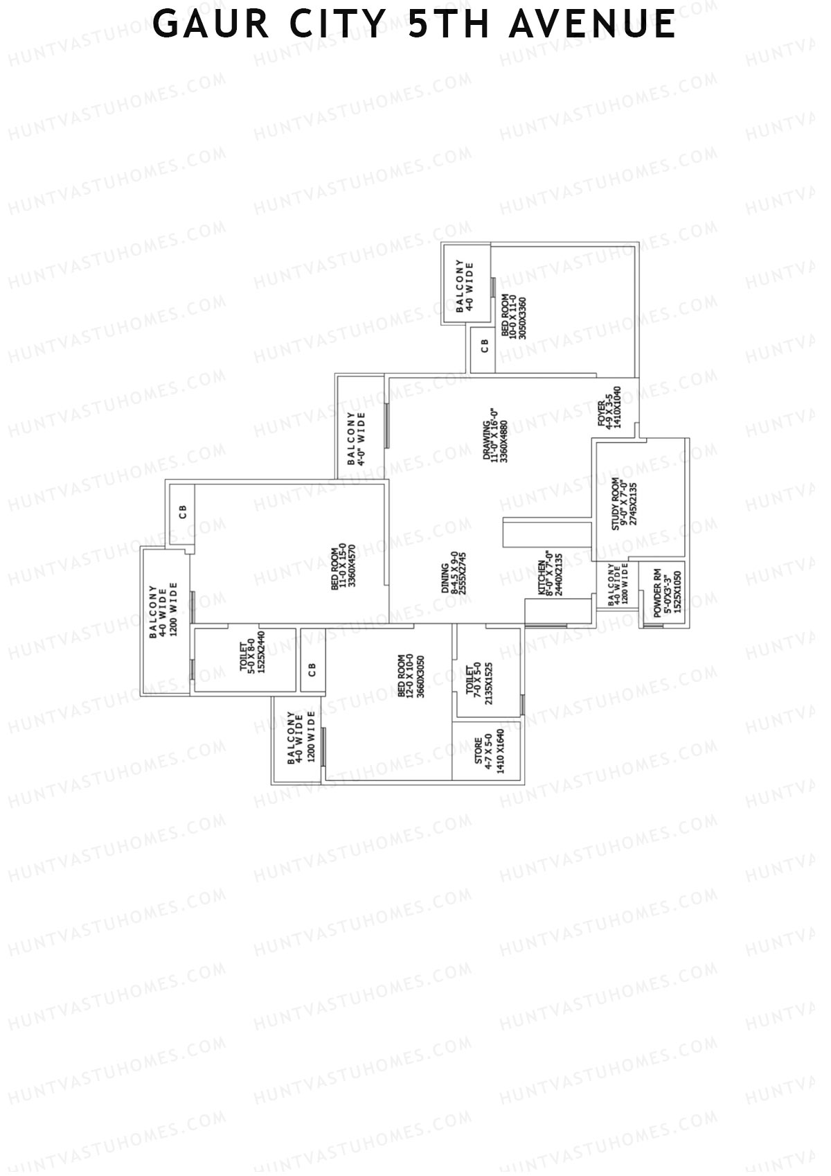 Gaur City 5Th Avenue Block H Unit 60 Floor Plan