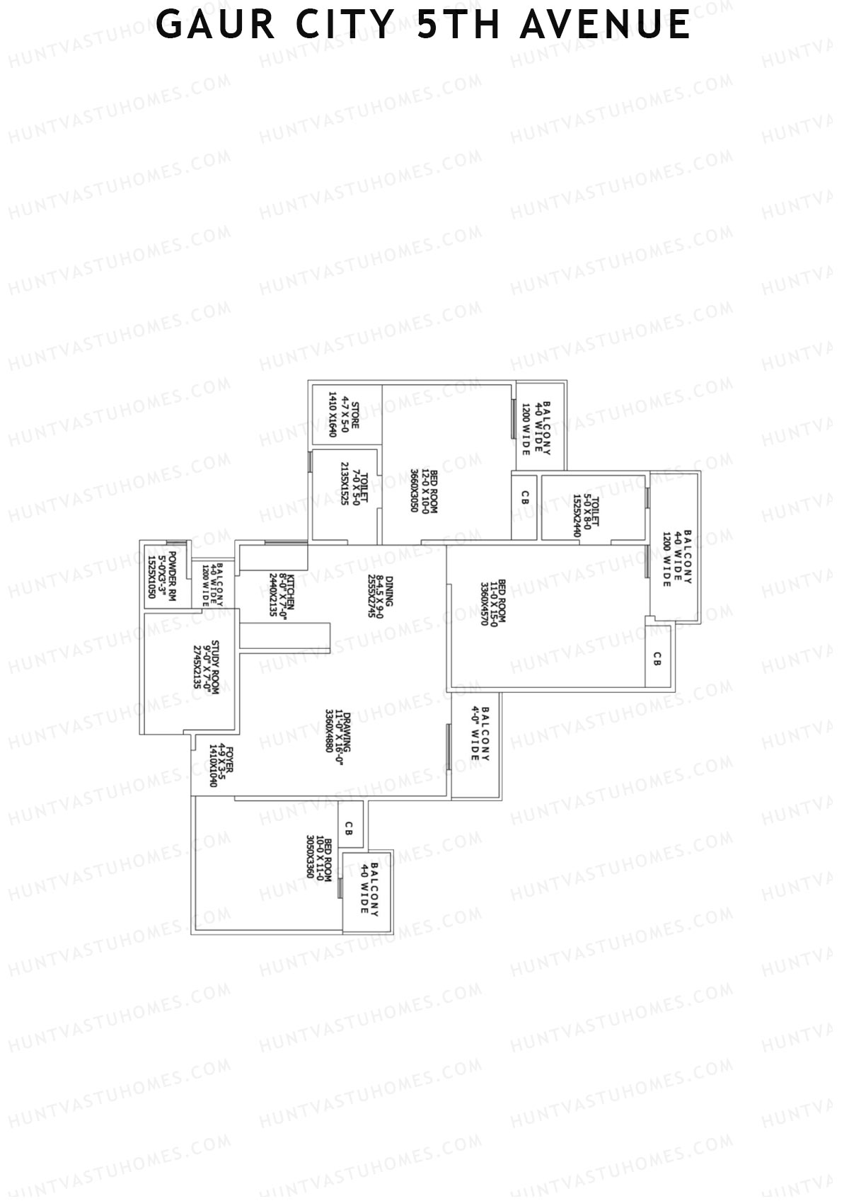 Gaur City 5Th Avenue Block H Unit 64 Floor Plan