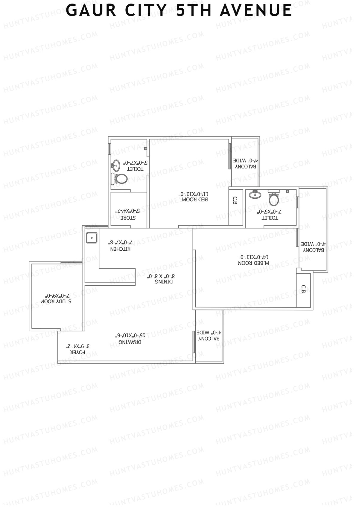 Gaur City 5Th Avenue Block I Unit 68 Floor Plan