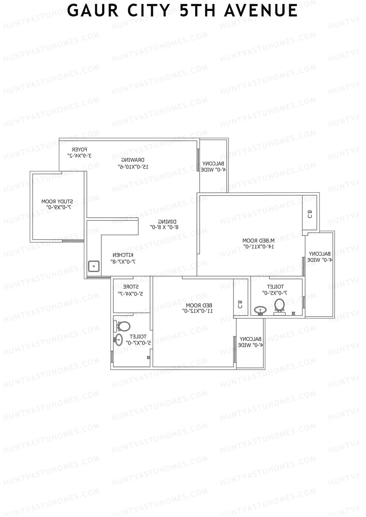 Gaur City 5Th Avenue Block I Unit 71 Floor Plan