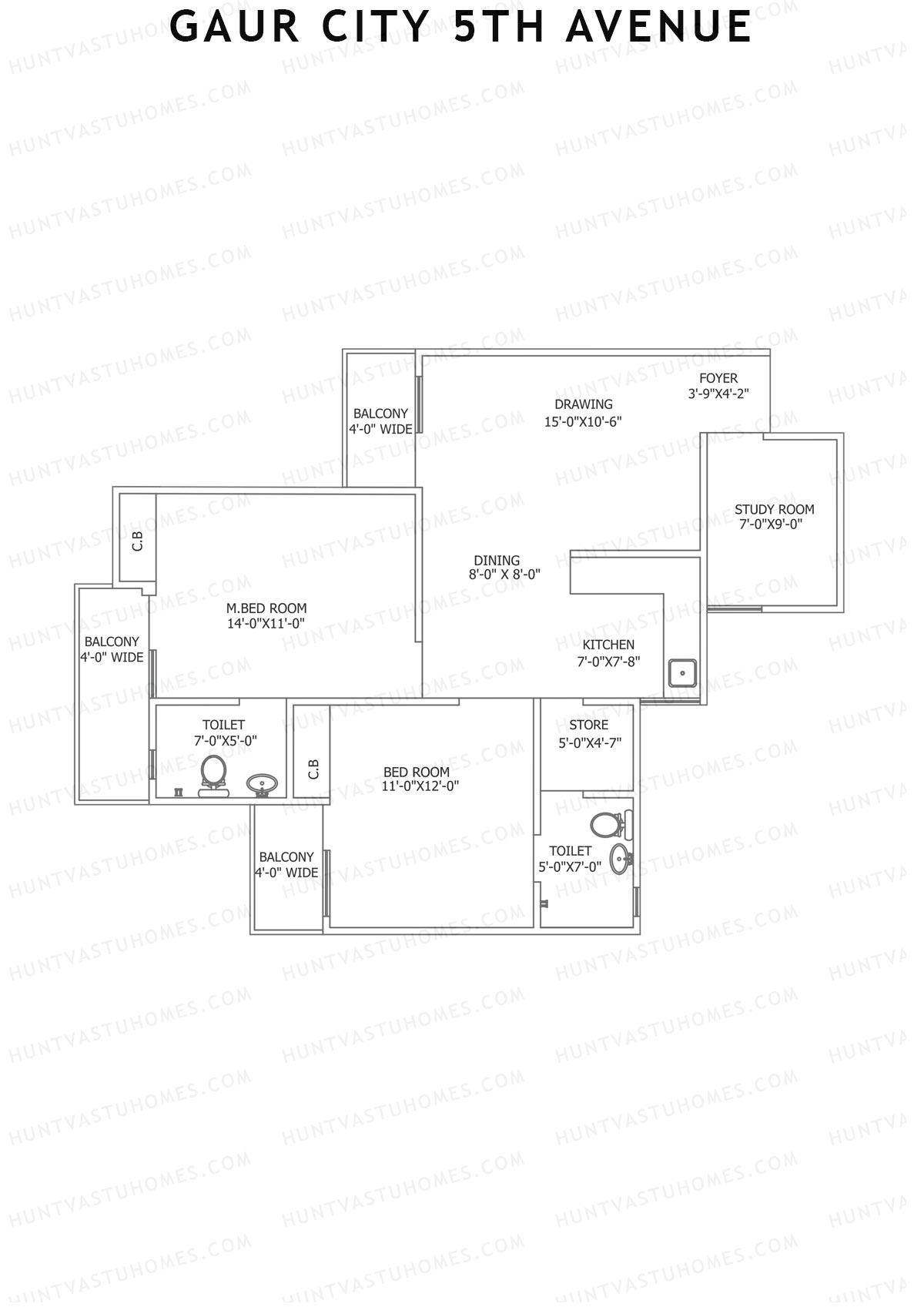 Gaur City 5Th Avenue Block I Unit 72 Floor Plan
