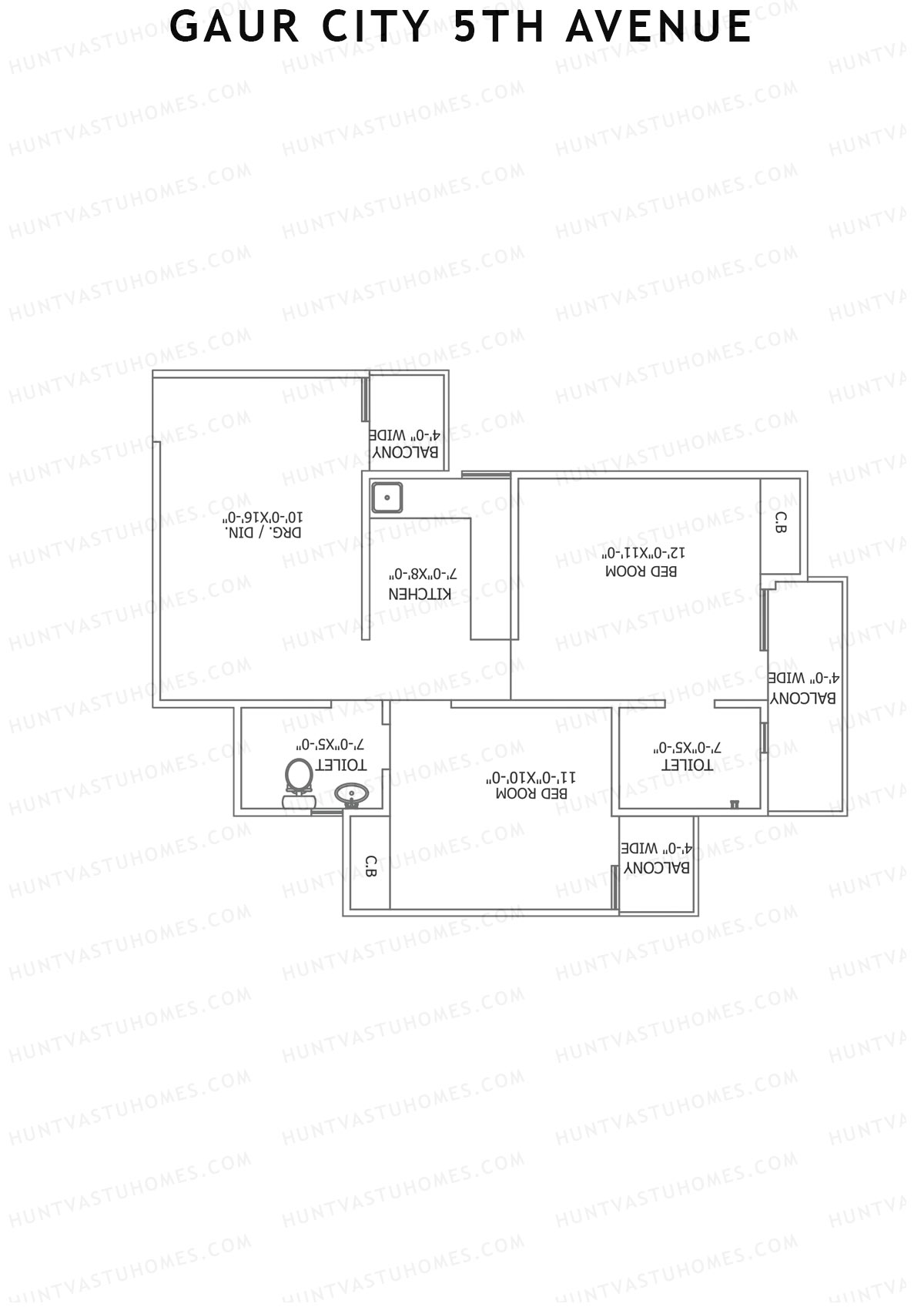 Gaur City 5Th Avenue Block K Unit 87 Floor Plan