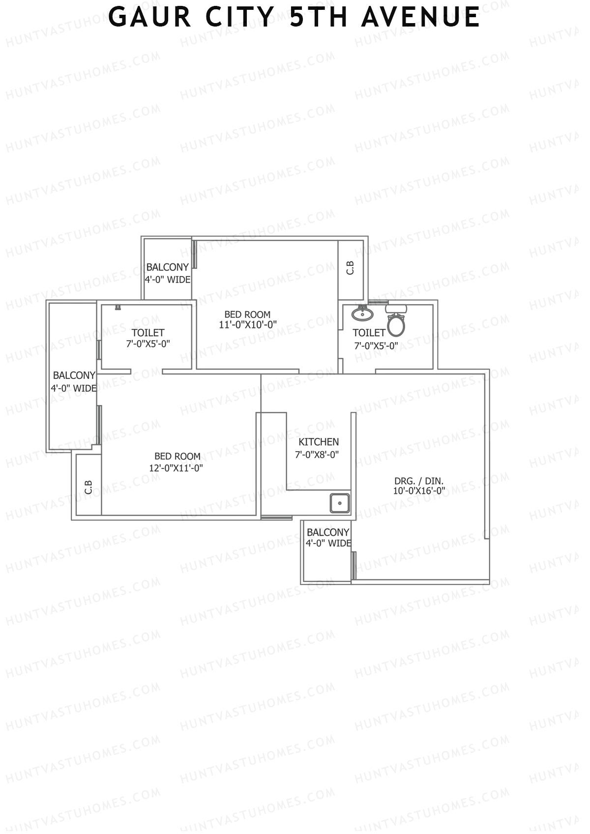 Gaur City 5Th Avenue Block K Unit 89 Floor Plan
