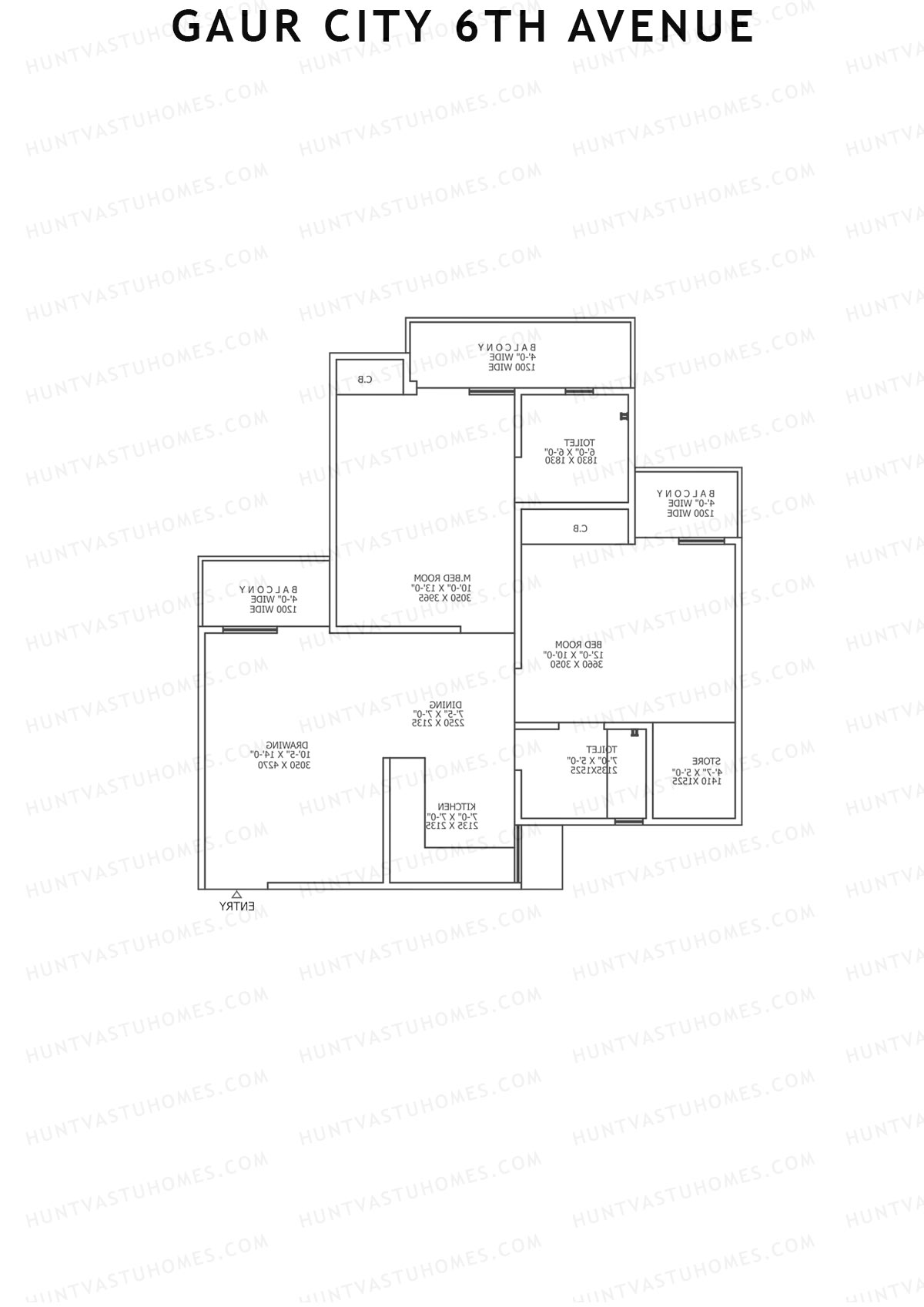 Gaur City 6Th Avenue Block B Unit 17 Floor Plan