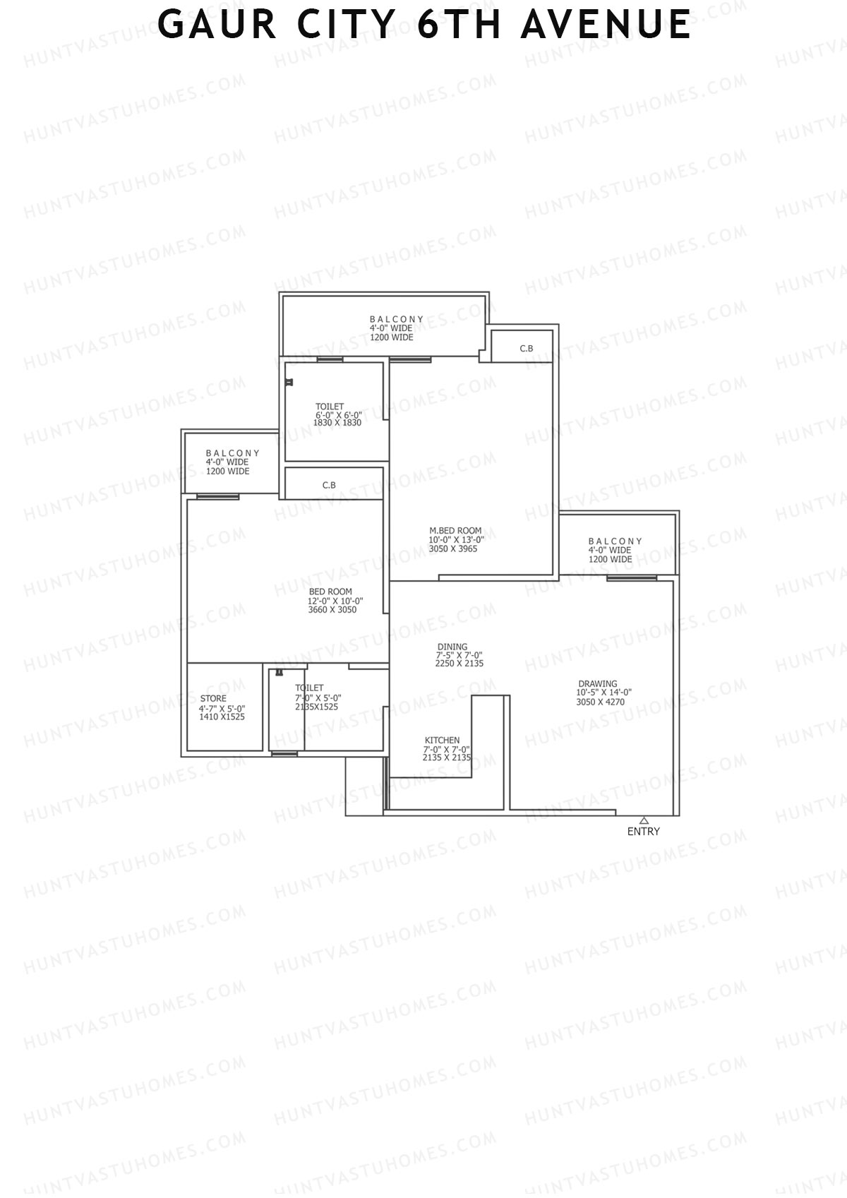 Gaur City 6Th Avenue Block B Unit 9 Floor Plan