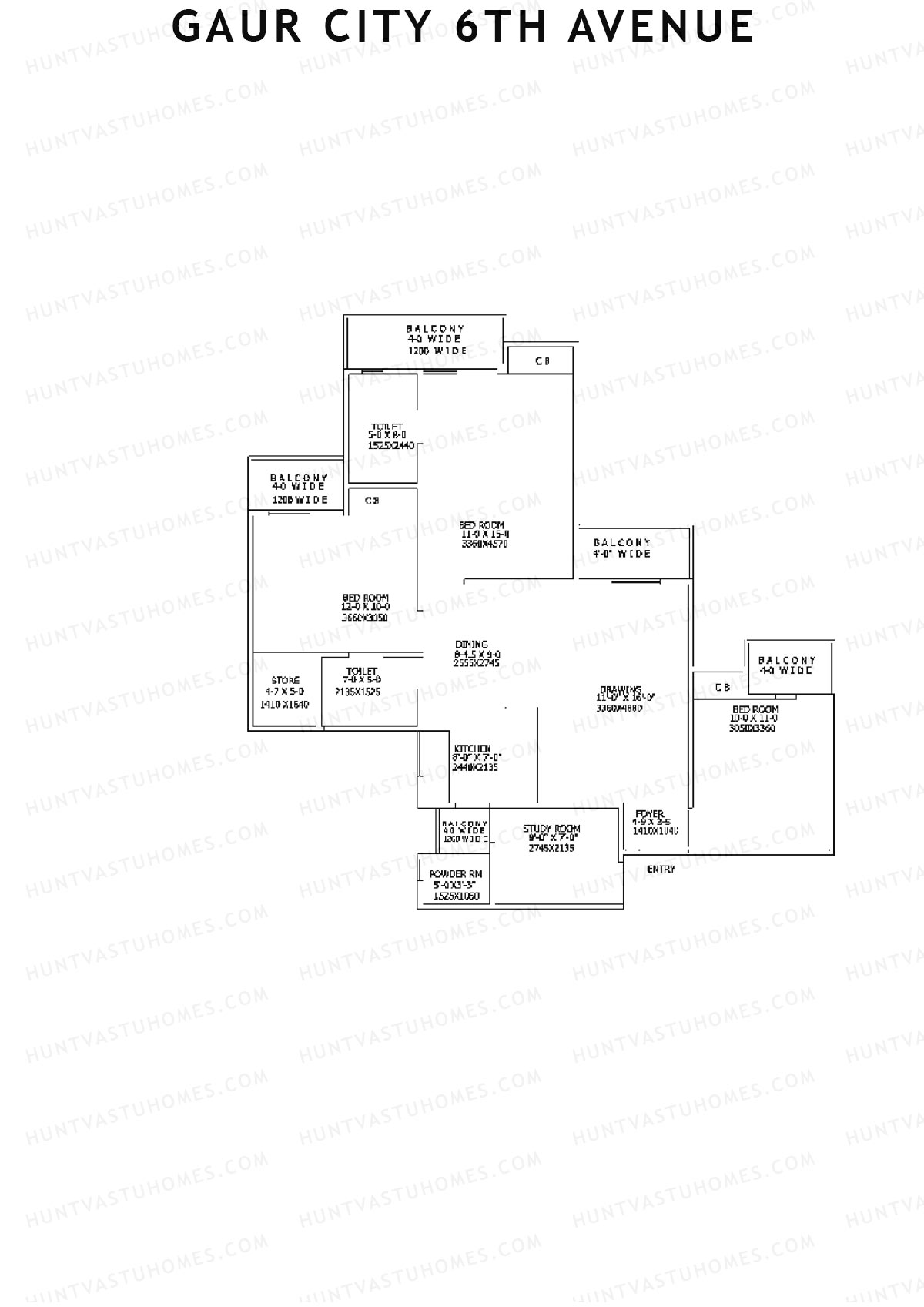 Gaur City 6Th Avenue Block E Unit 32 Floor Plan