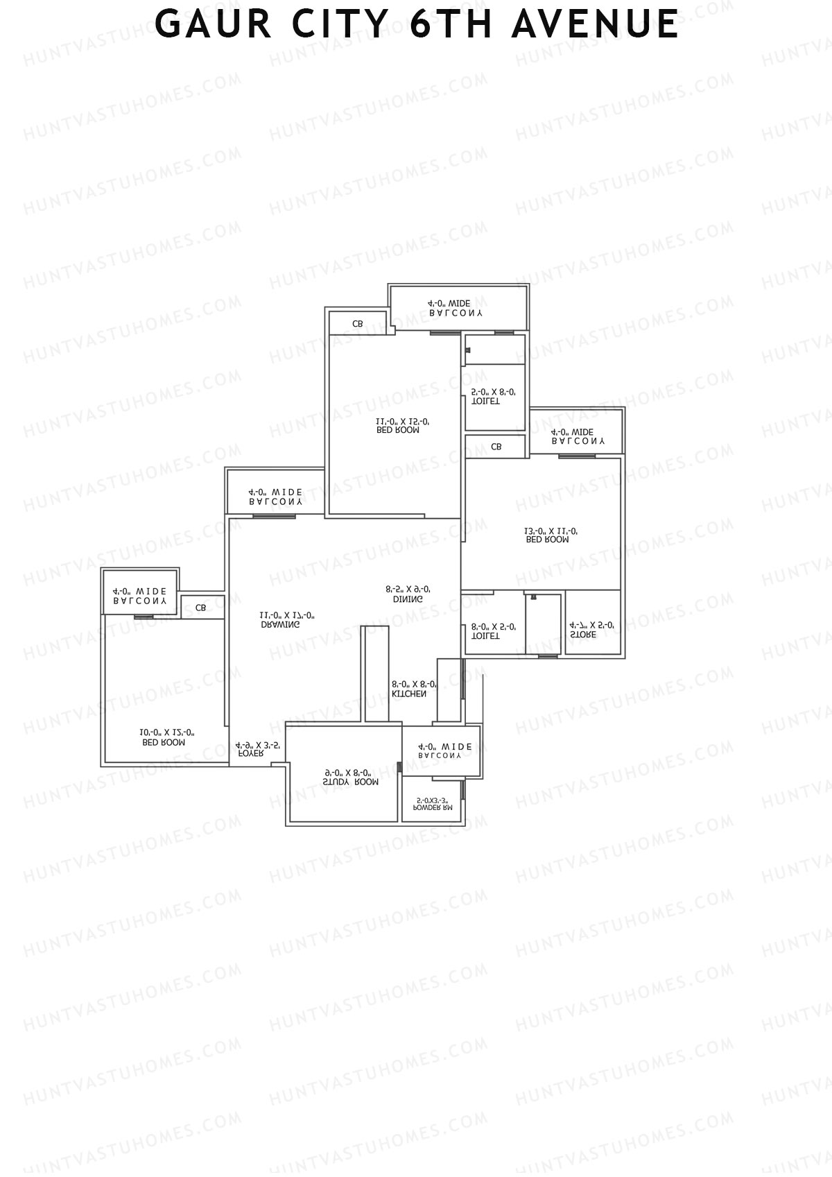 Gaur City 6Th Avenue Block F Unit 41 Floor Plan