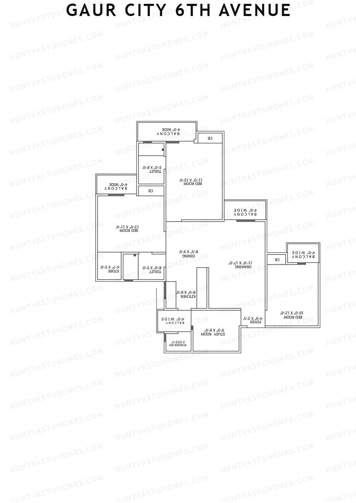 Gaur City 6Th Avenue Block F Unit 42 Floor Plan