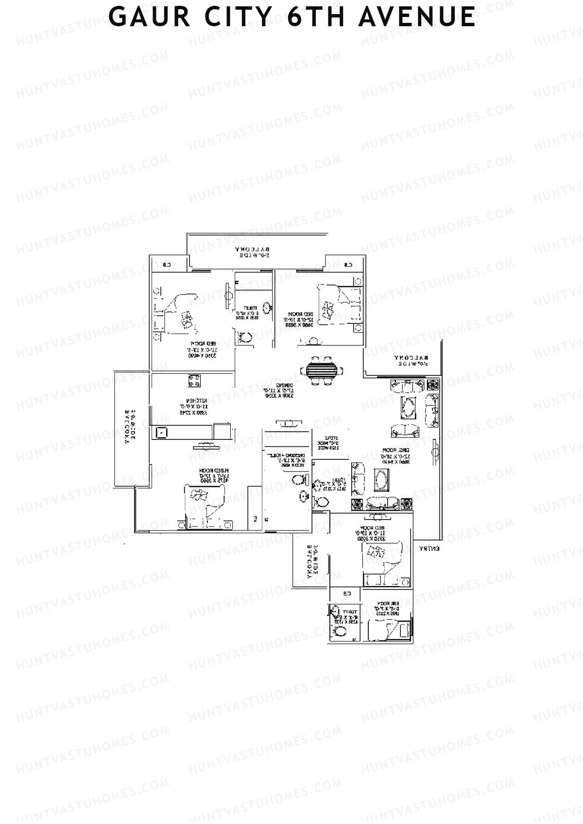 Gaur City 6Th Avenue Block G Unit 47 Floor Plan
