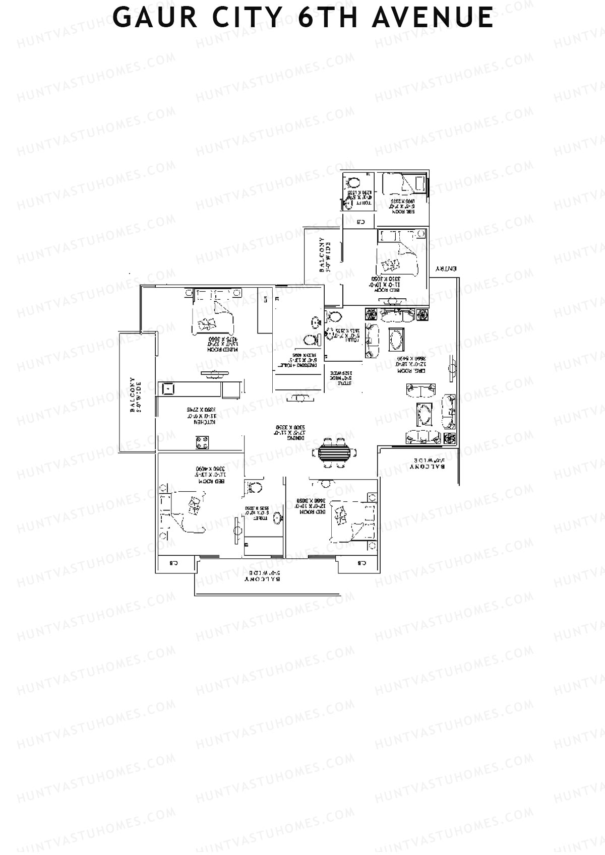 Gaur City 6Th Avenue Block G Unit 48 Floor Plan