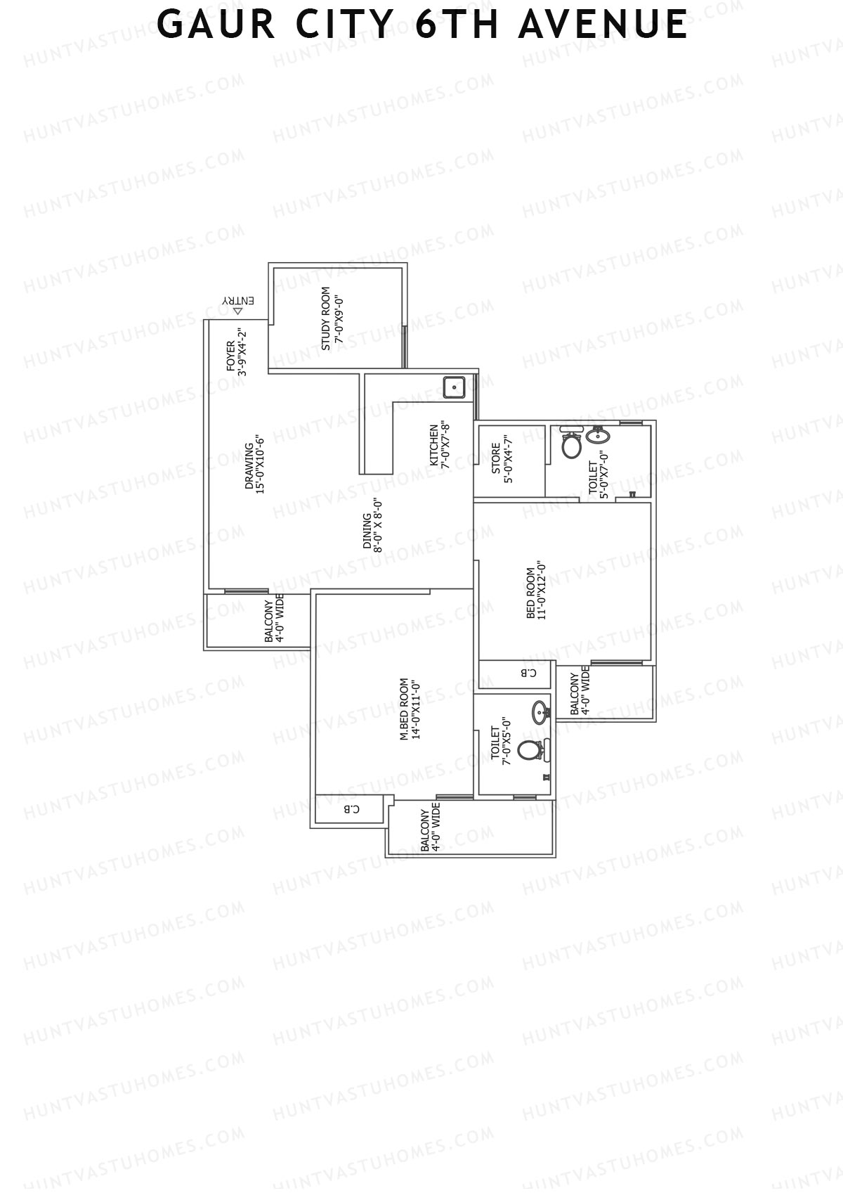 Gaur City 6Th Avenue Block N Unit 94 Floor Plan