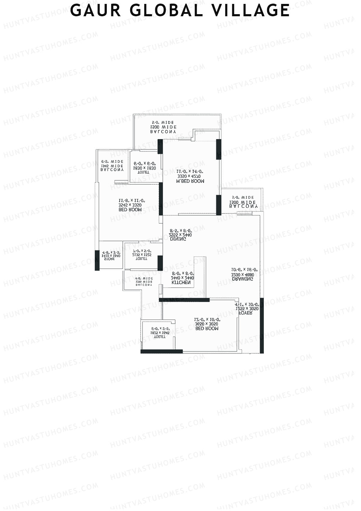 Gaur Global Village Tower E Unit 38 Floor Plan