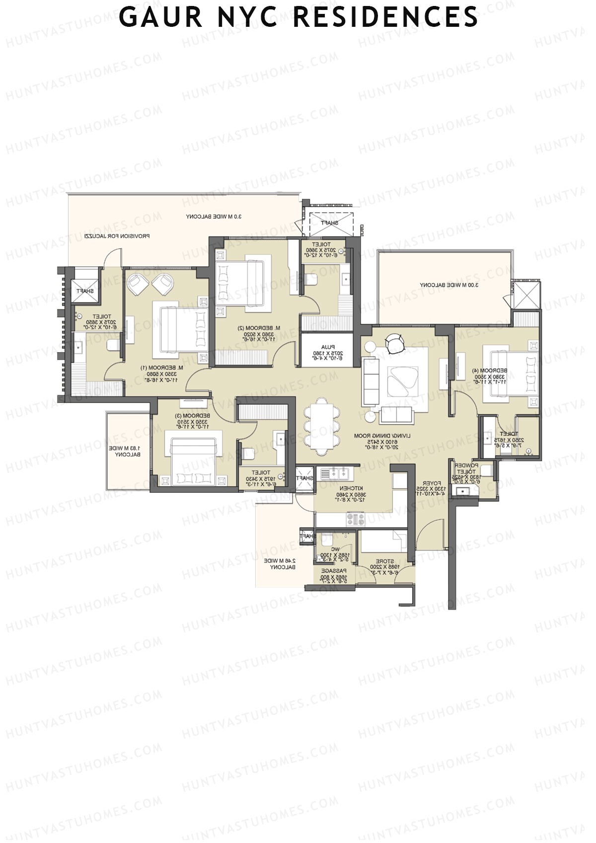 Gaur NYC Residences Astor Unit 5 Floor Plan