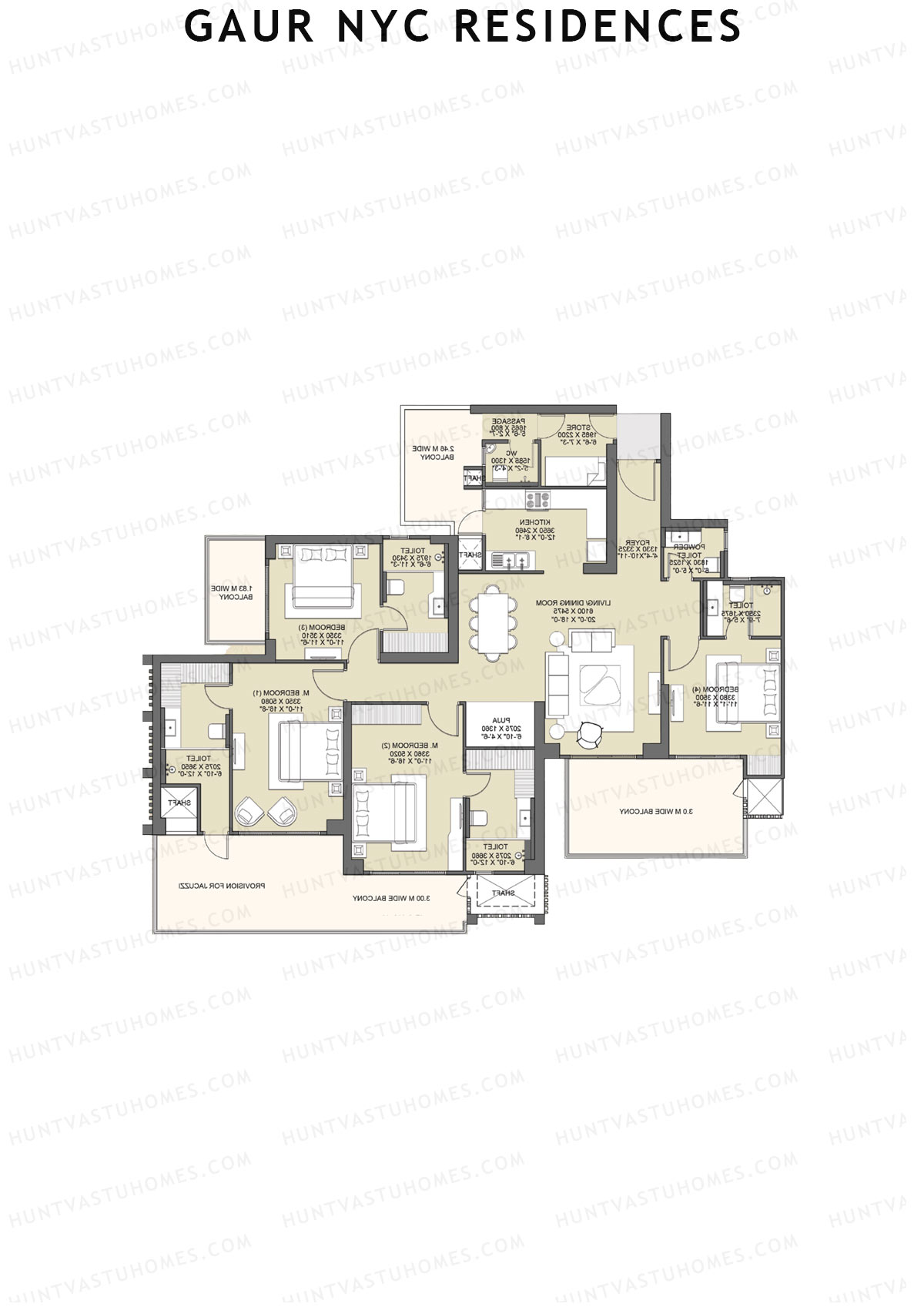 Gaur NYC Residences Astor Unit 6 Floor Plan