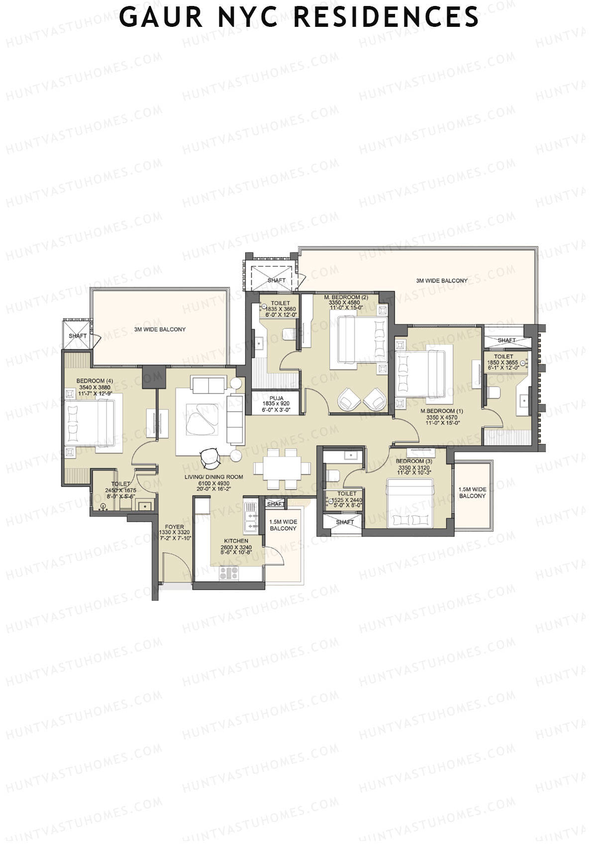 Gaur NYC Residences Bloomberg Unit 11 Floor Plan