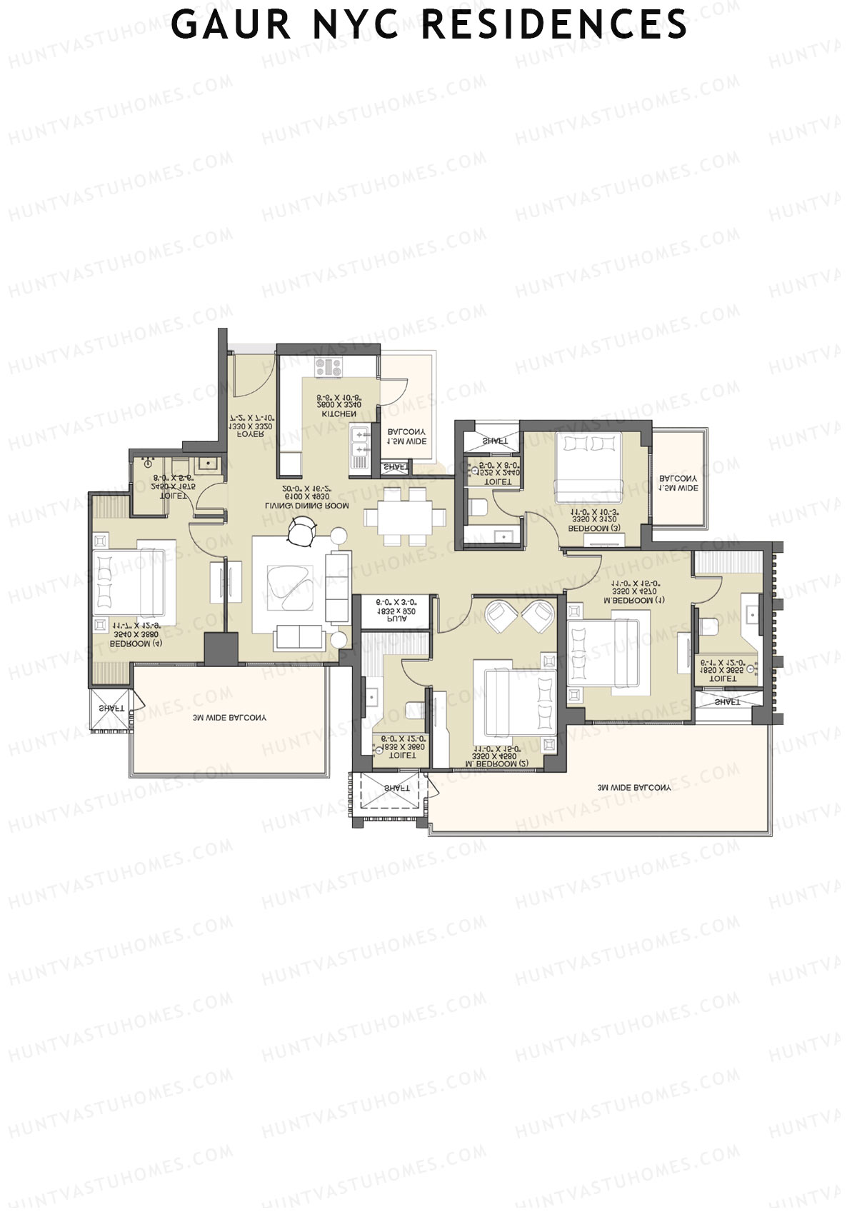 Gaur NYC Residences Bloomberg Unit 12 Floor Plan