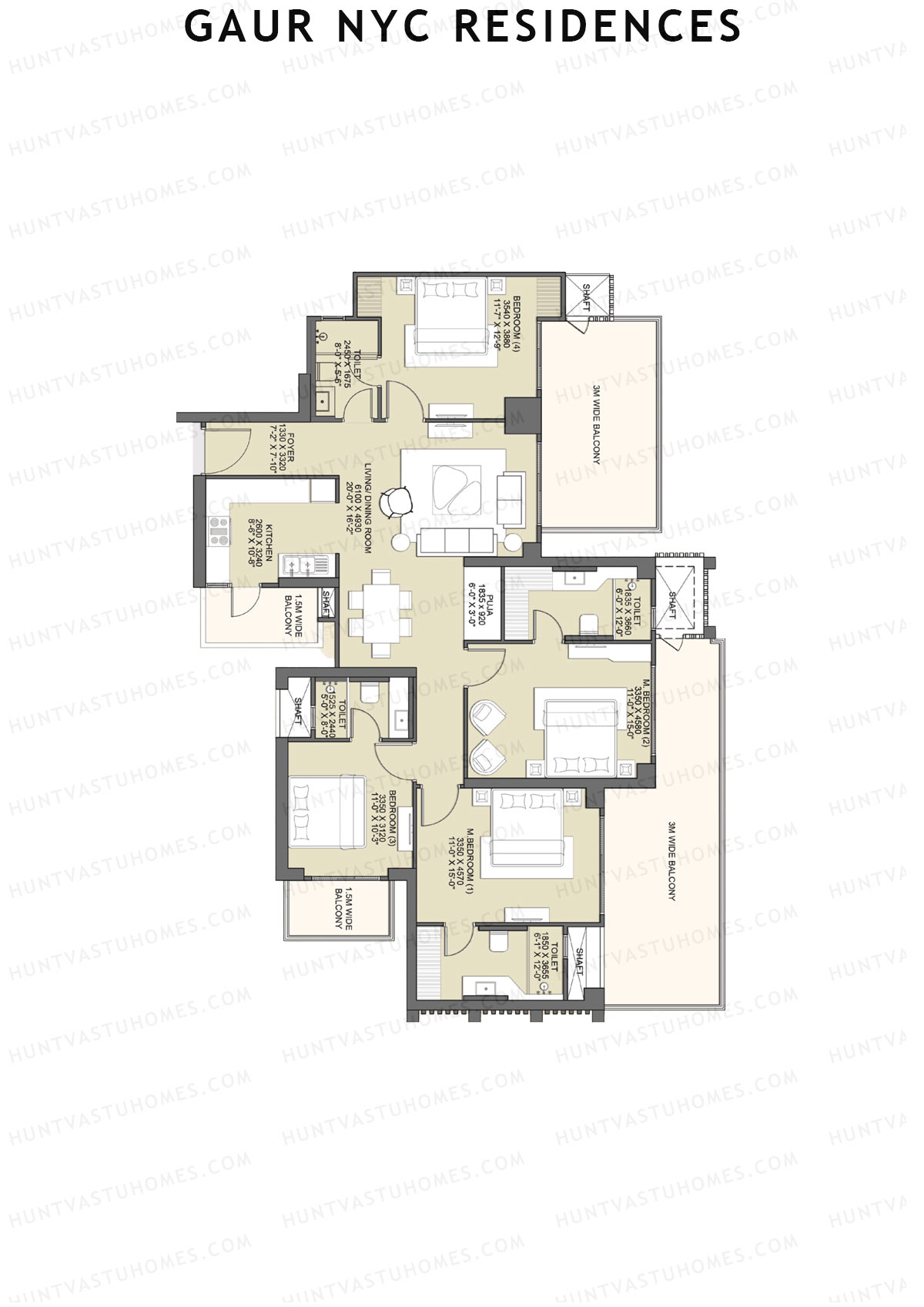 Gaur NYC Residences Hudson Unit 21 Floor Plan