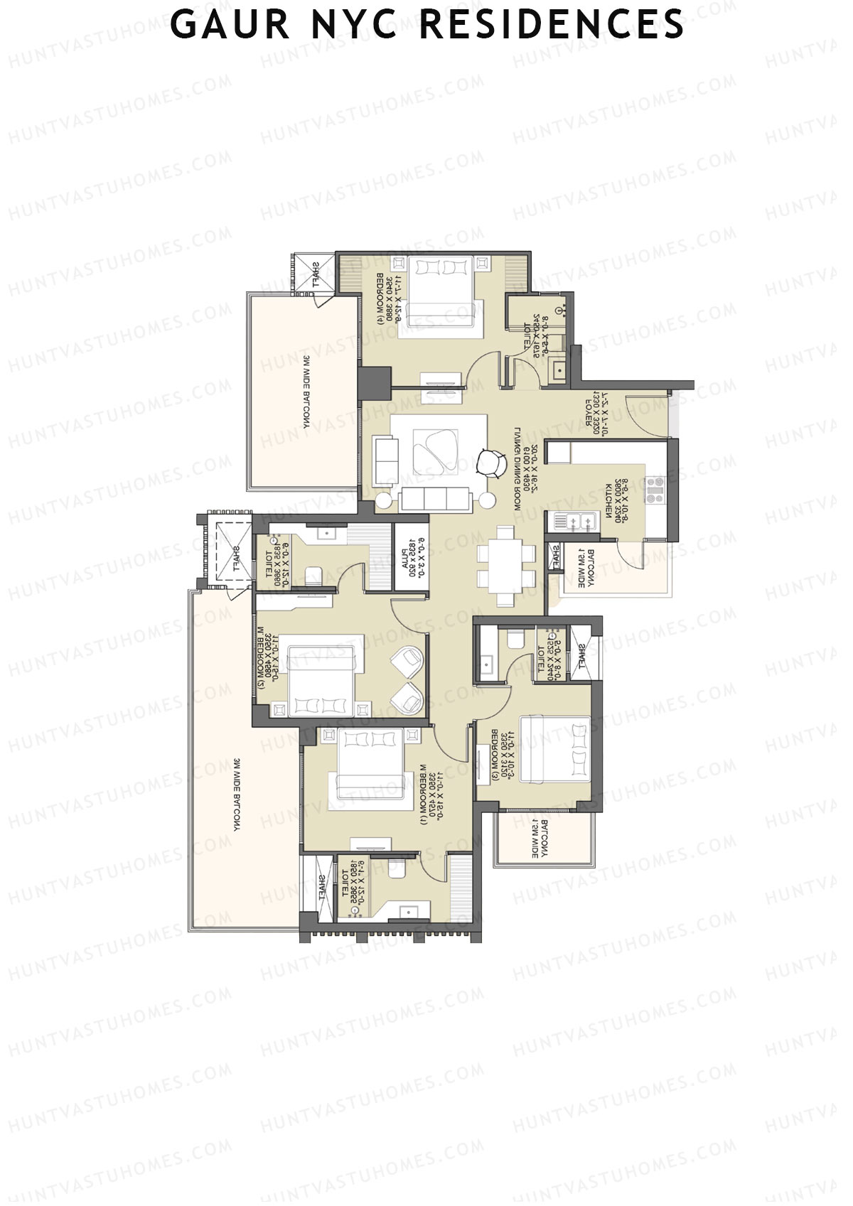 Gaur NYC Residences Hudson Unit 22 Floor Plan