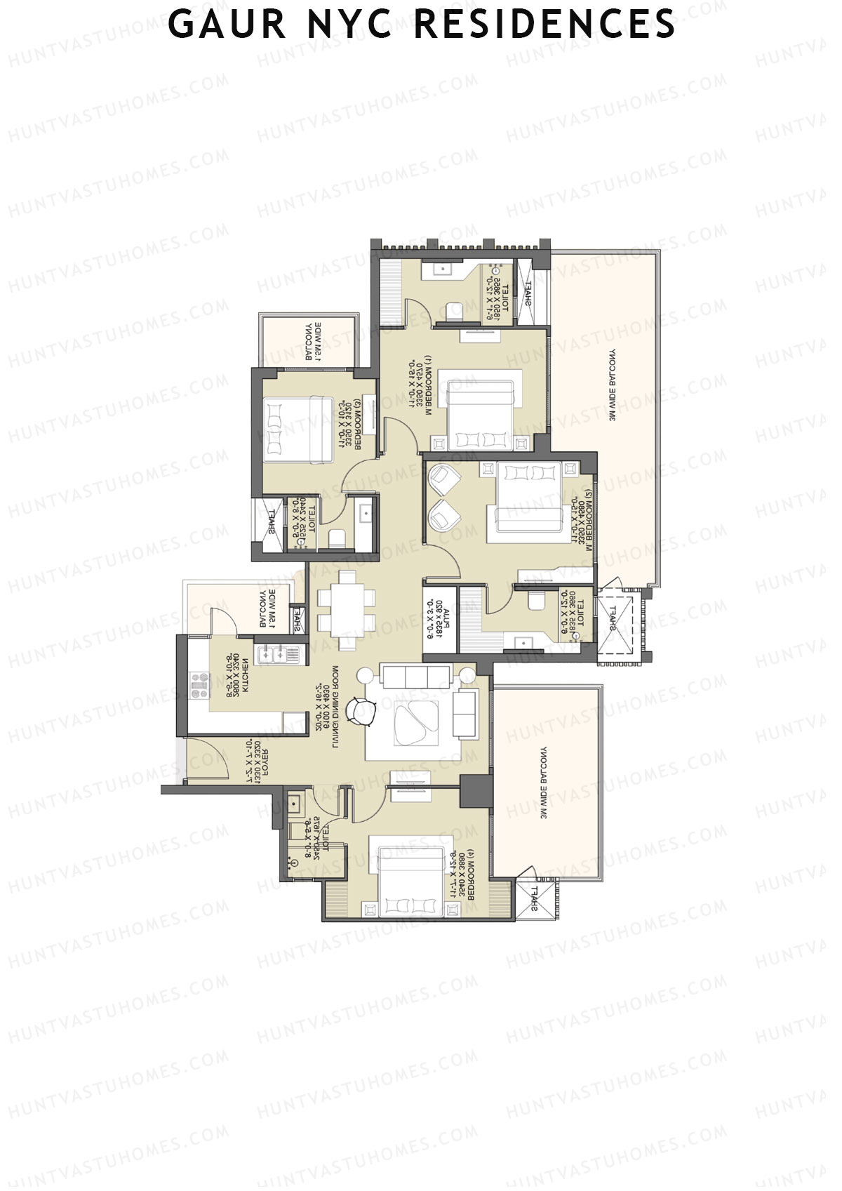 Gaur NYC Residences Hudson Unit 23 Floor Plan