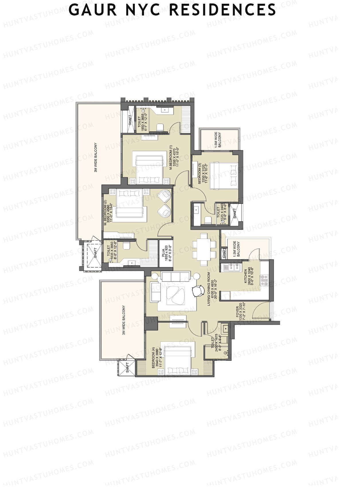 Gaur NYC Residences Hudson Unit 24 Floor Plan