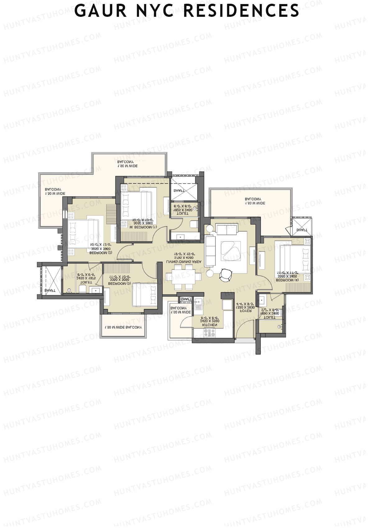 Gaur NYC Residences Leonard Unit 26 Floor Plan