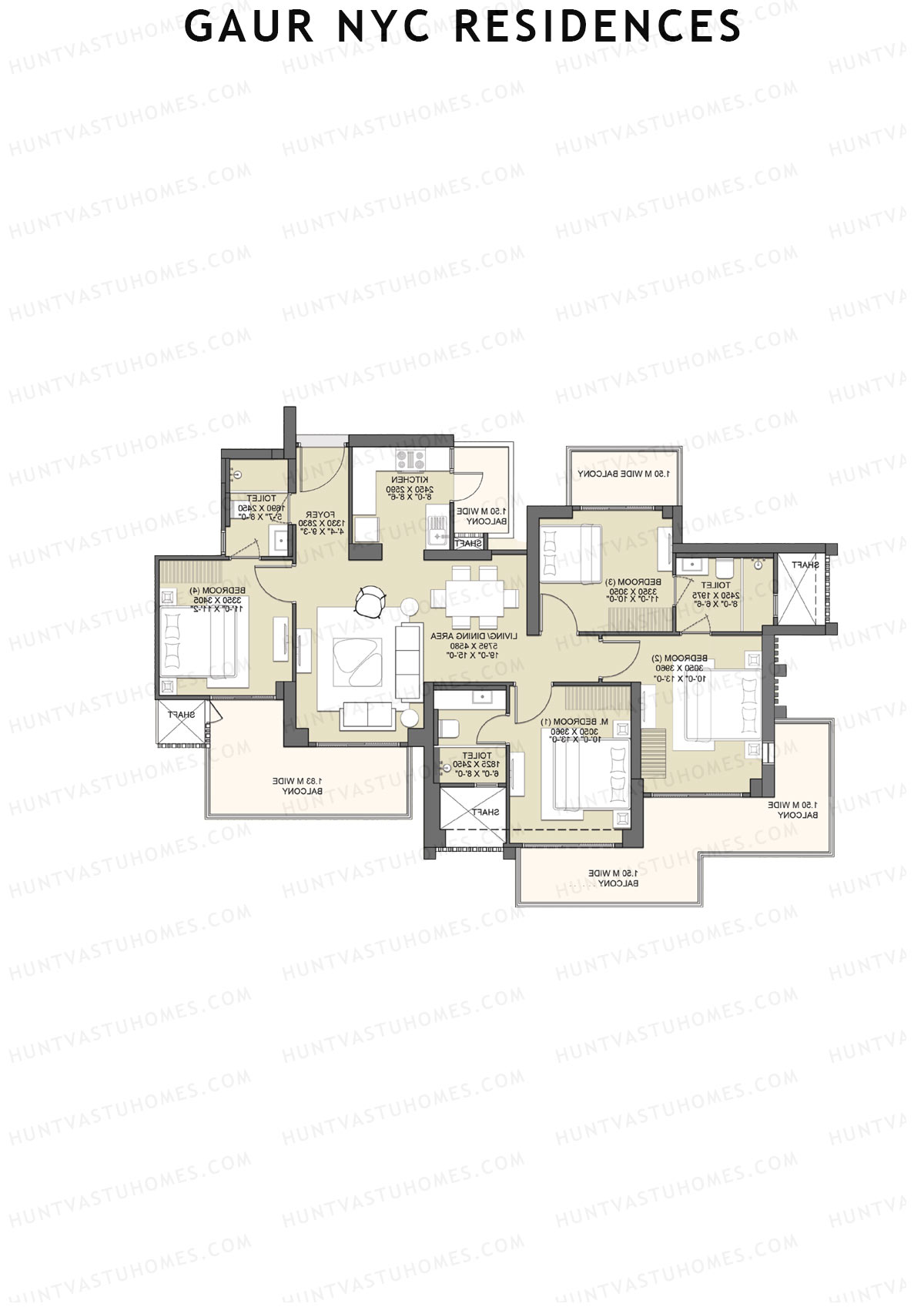 Gaur NYC Residences Leonard Unit 27 Floor Plan