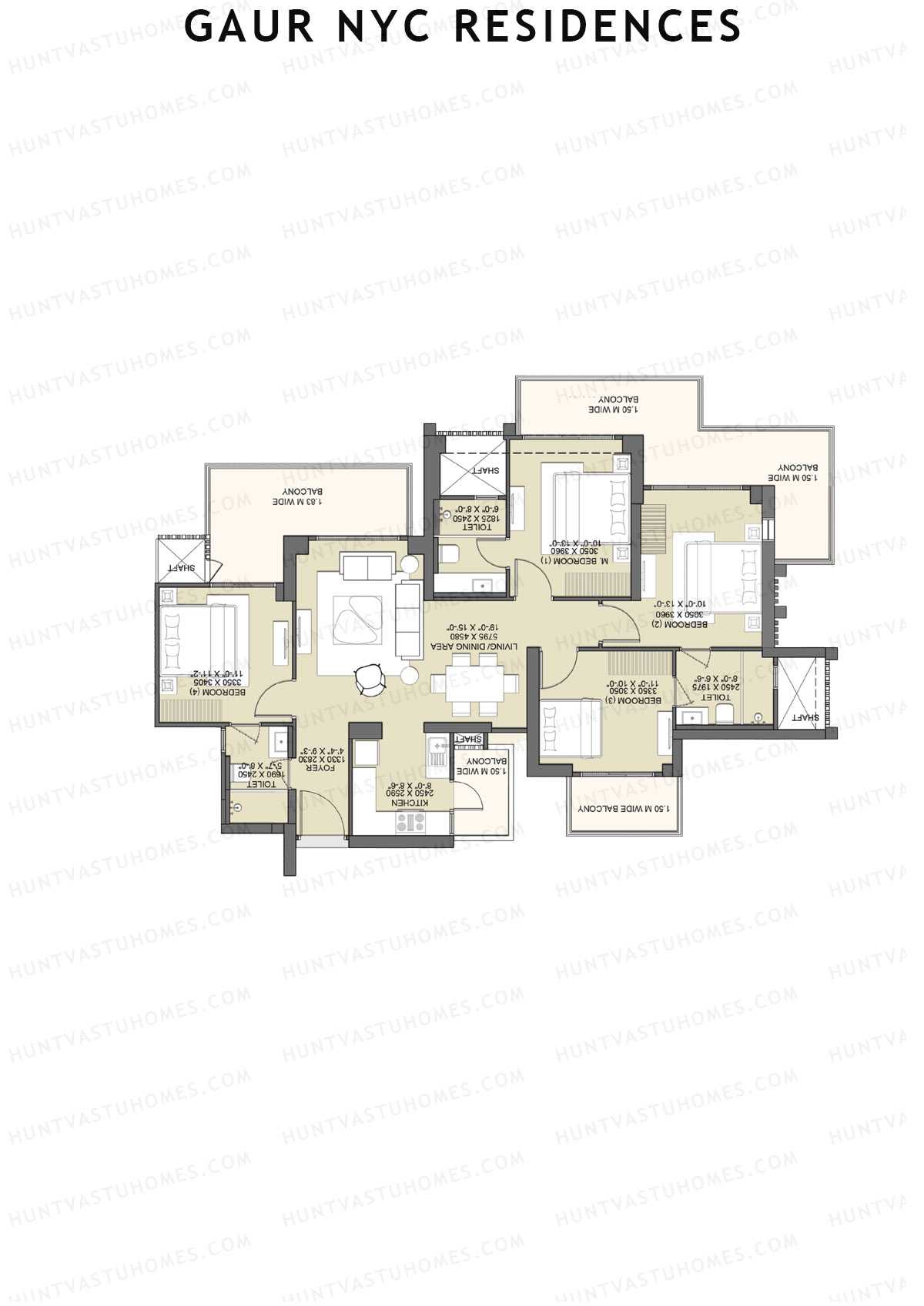 Gaur NYC Residences Leonard Unit 28 Floor Plan