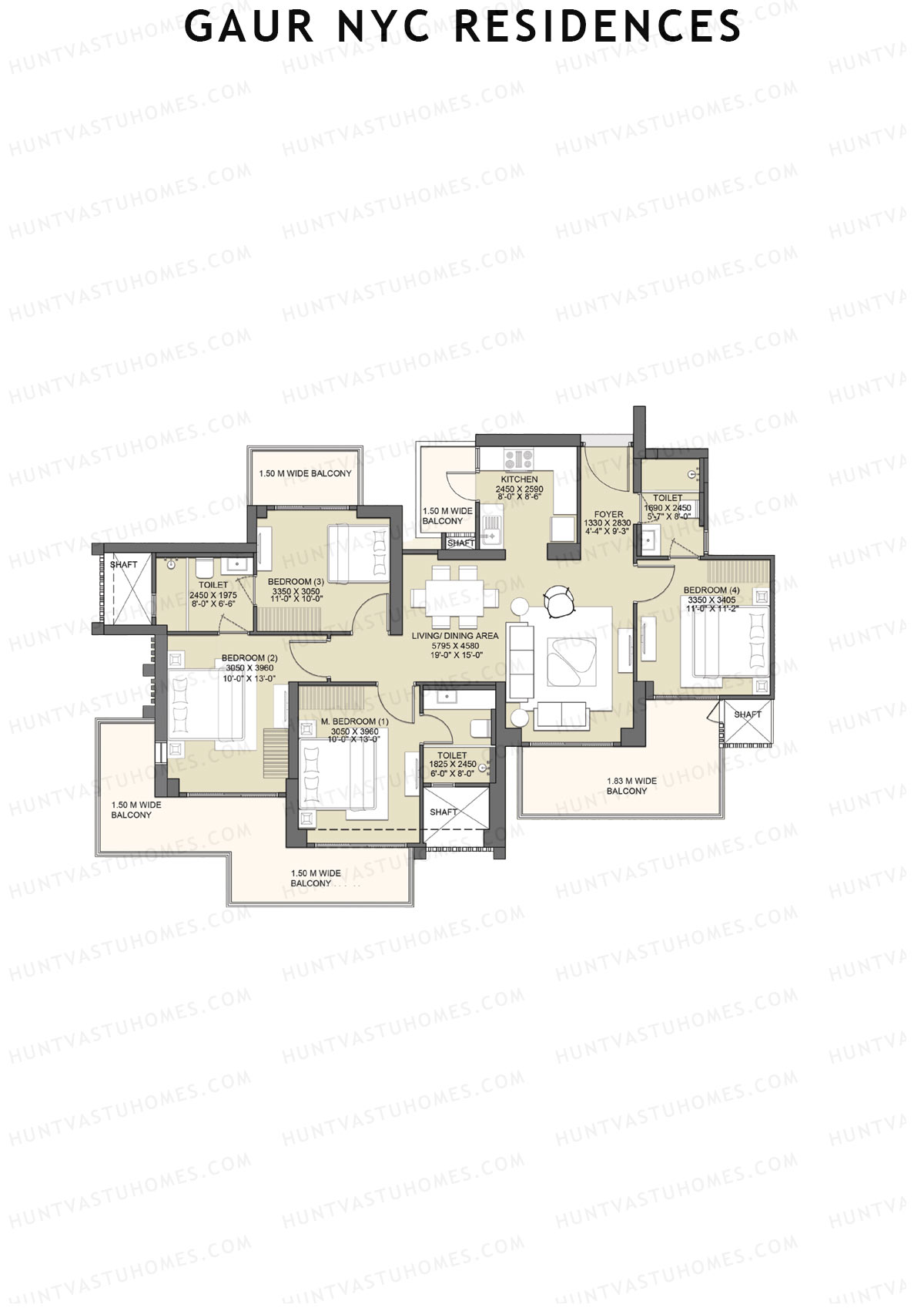Gaur NYC Residences Regis Unit 37 Floor Plan