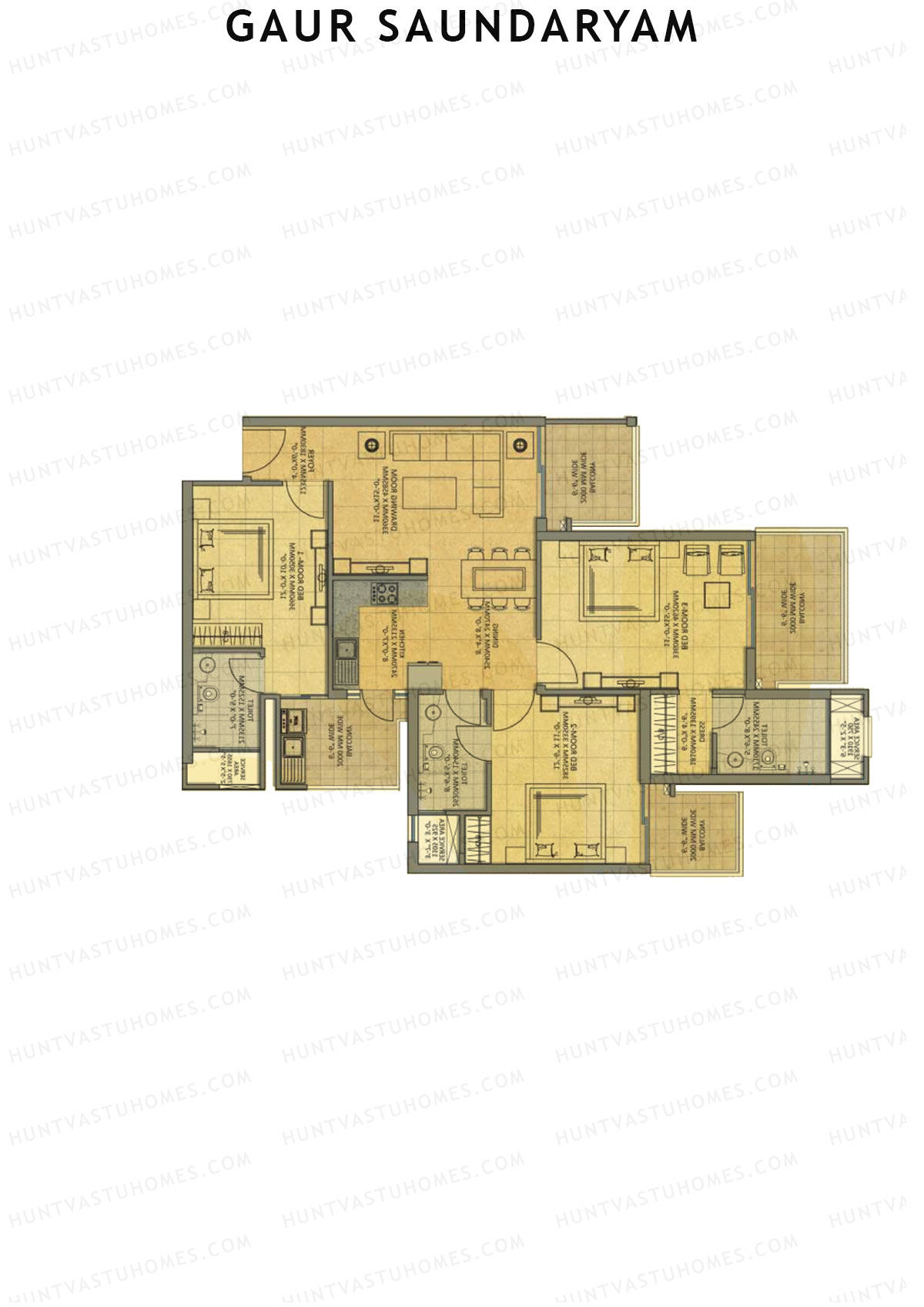 Gaur Saundaryam Tulip Unit 2 (Type S7) Floor Plan