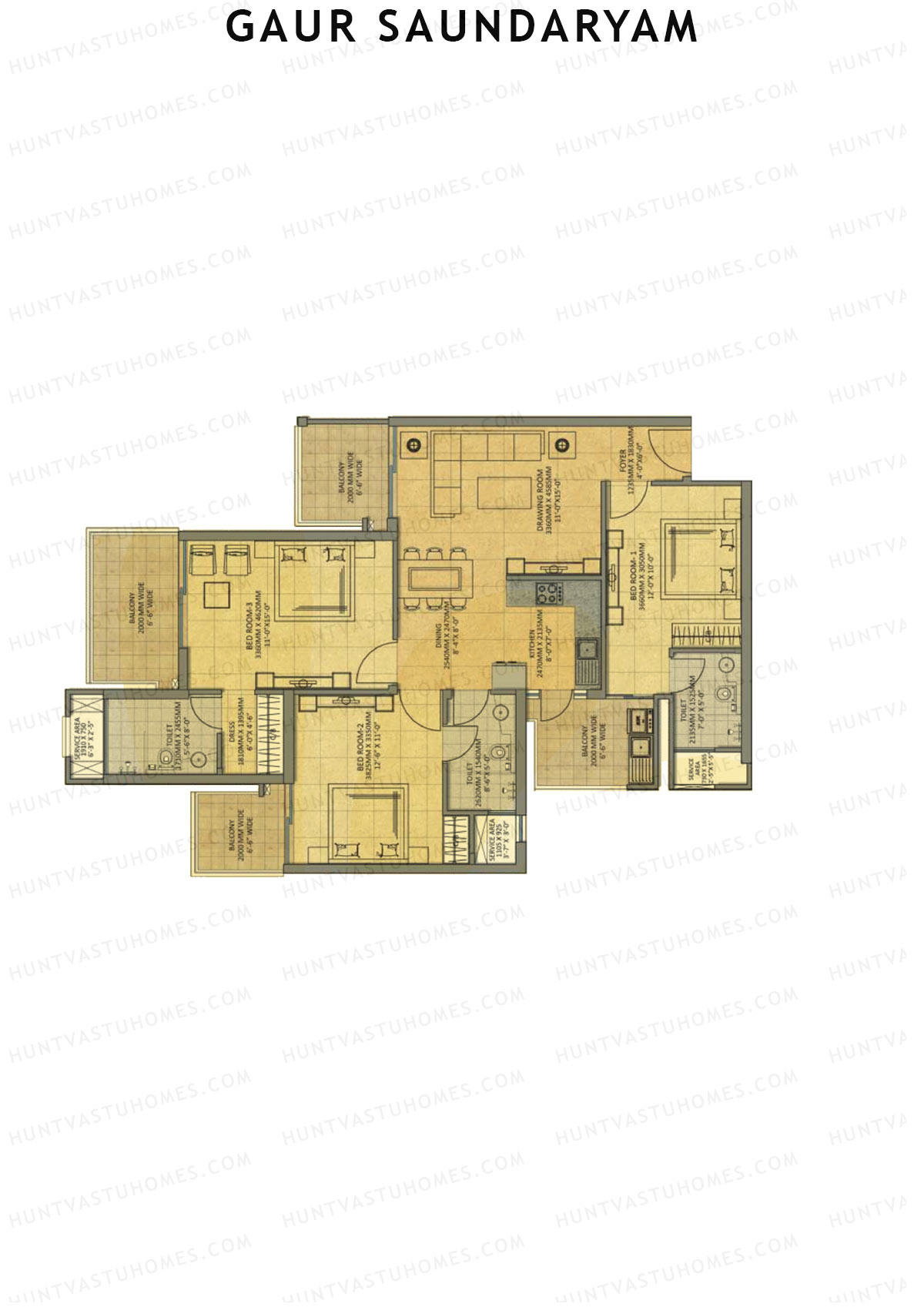 Gaur Saundaryam Tulip Unit 5 (Type S7) Floor Plan