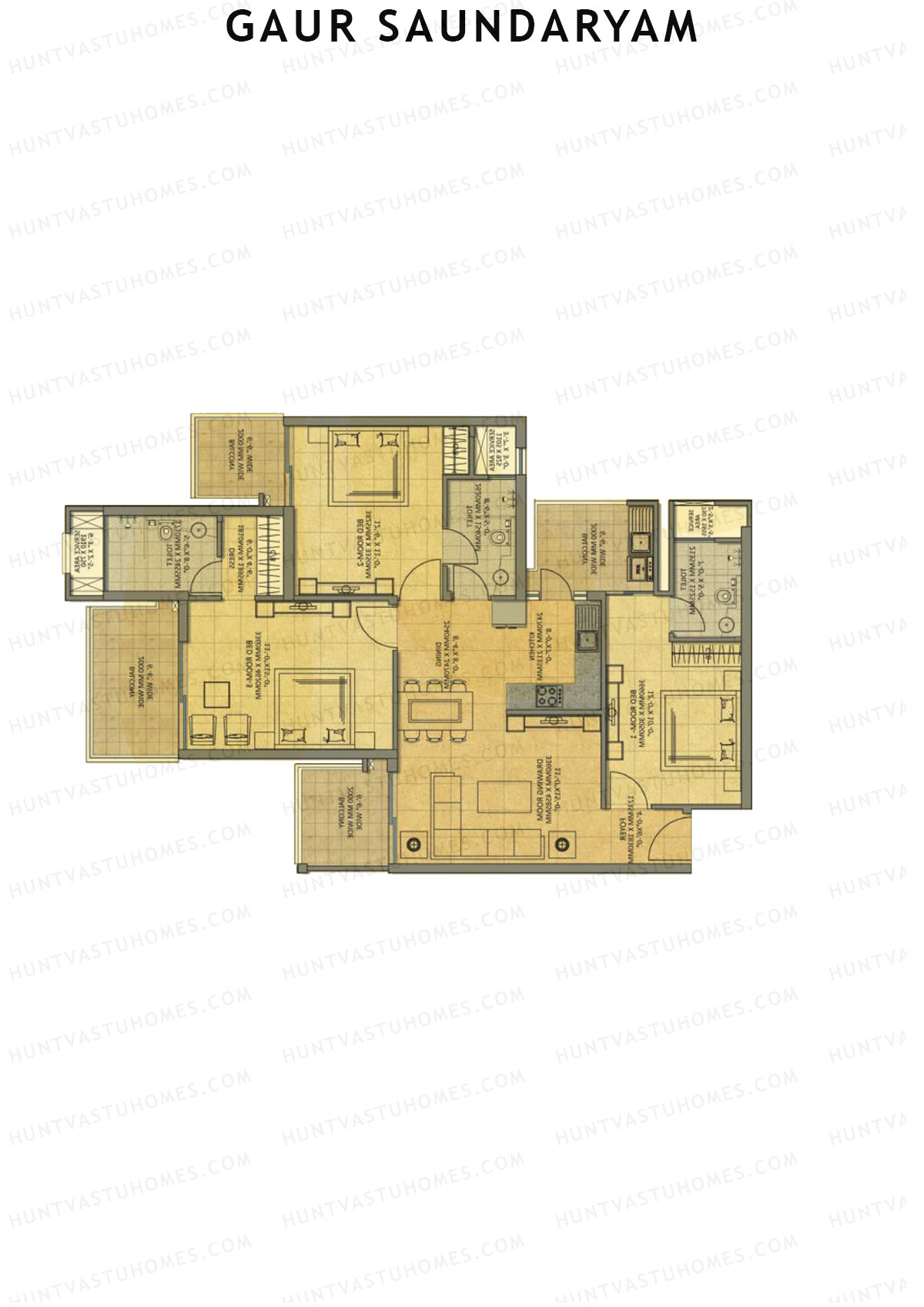 Gaur Saundaryam Tulip Unit 8 (Type S7) Floor Plan