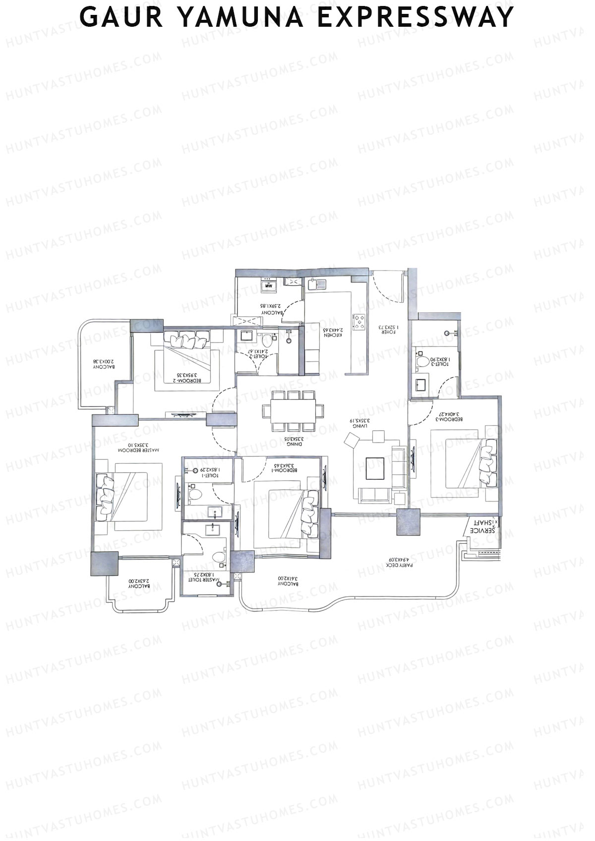 The Gaur Chrysalis Azure Unit 2 Floor Plan