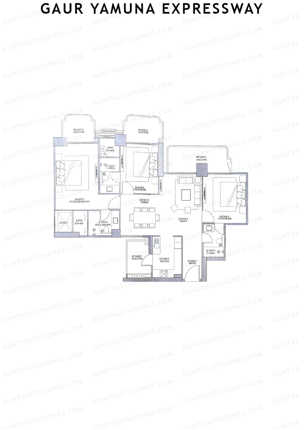 The Gaur Chrysalis Helena Unit 3 Floor Plan