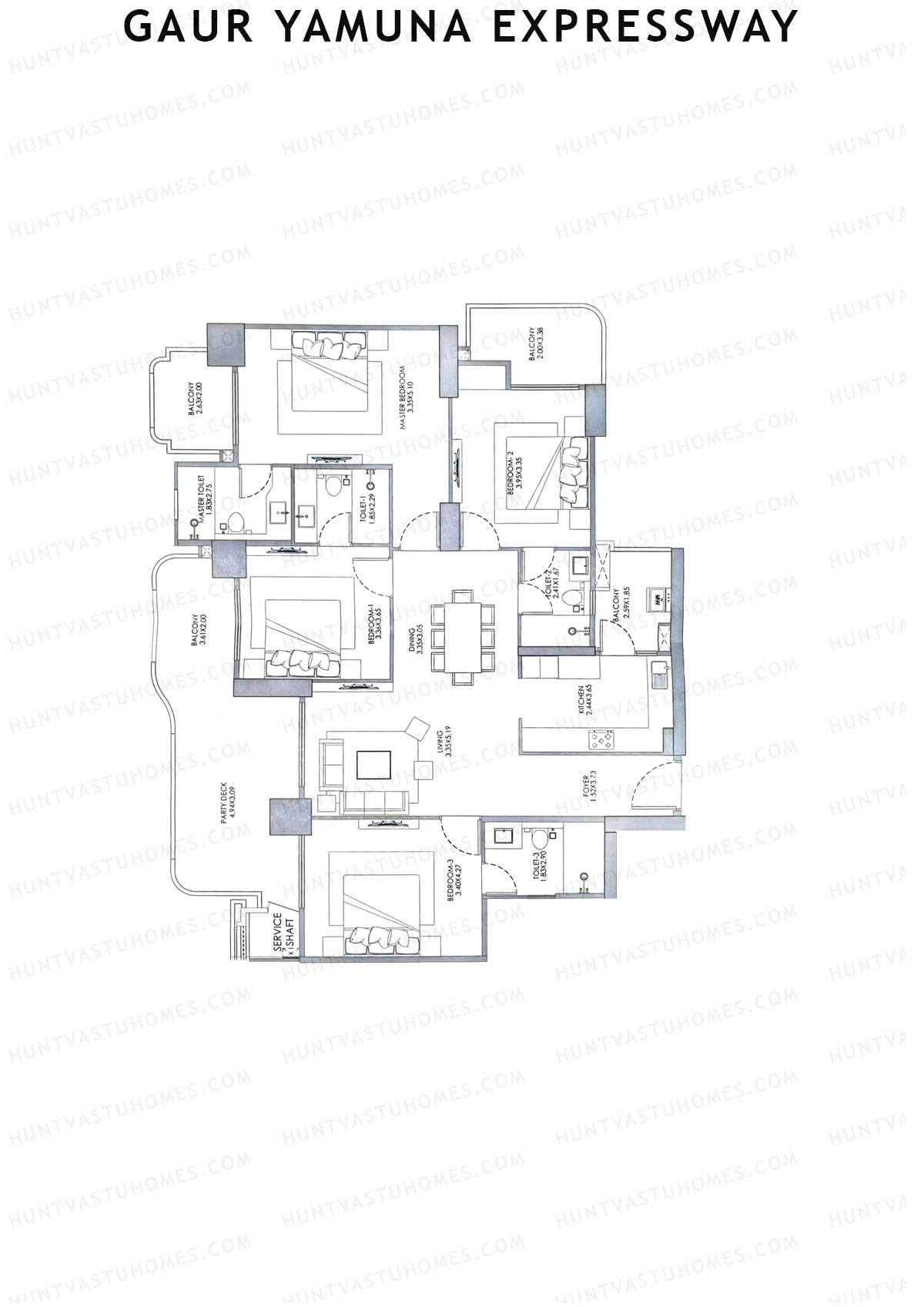 The Gaur Chrysalis Tower Luna Unit 2 Floor Plan