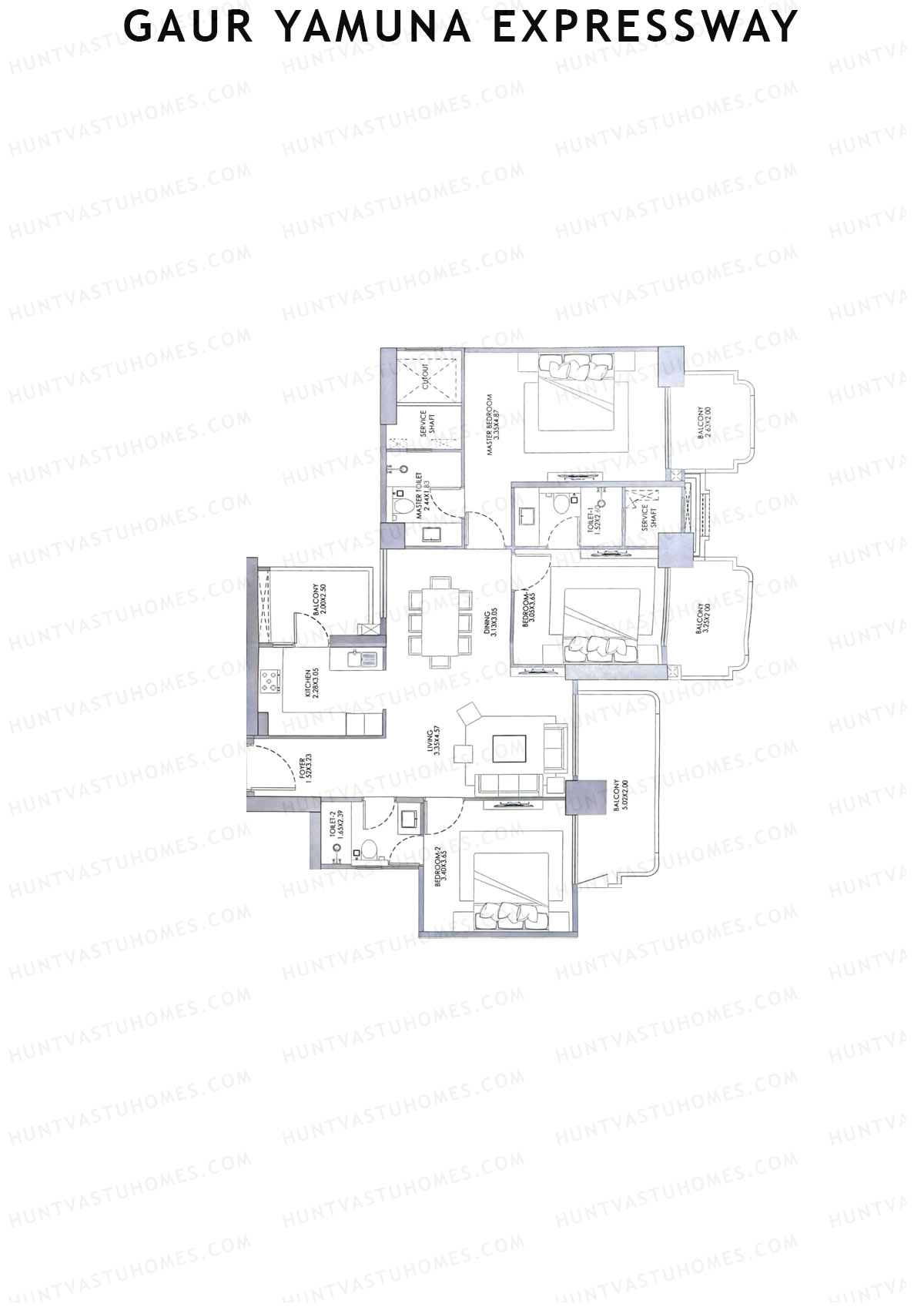 The Gaur Chrysalis Tower Nova Unit 3 Floor Plan