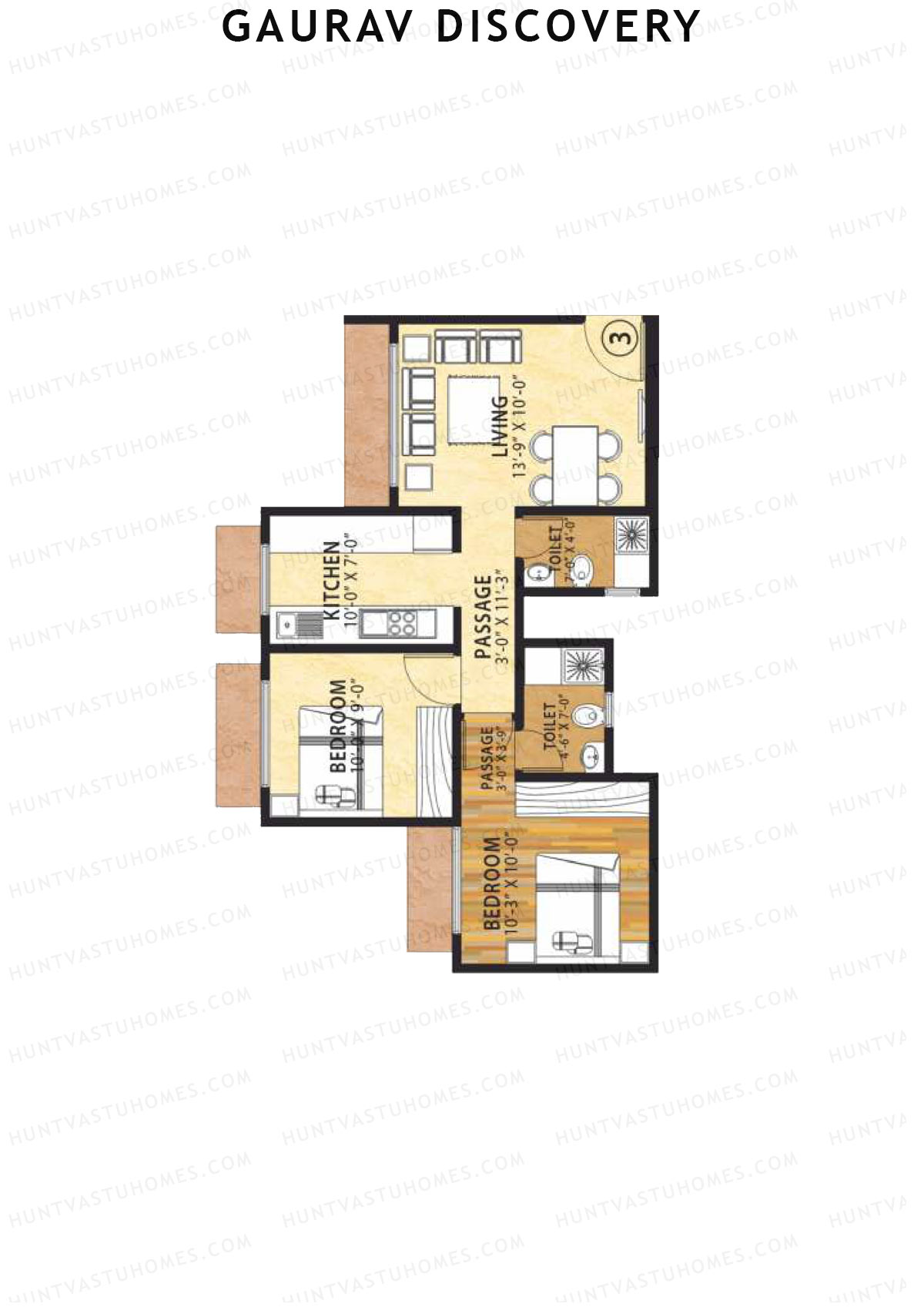 Gaurav Discovery Wing F Unit 2 Floor Plan