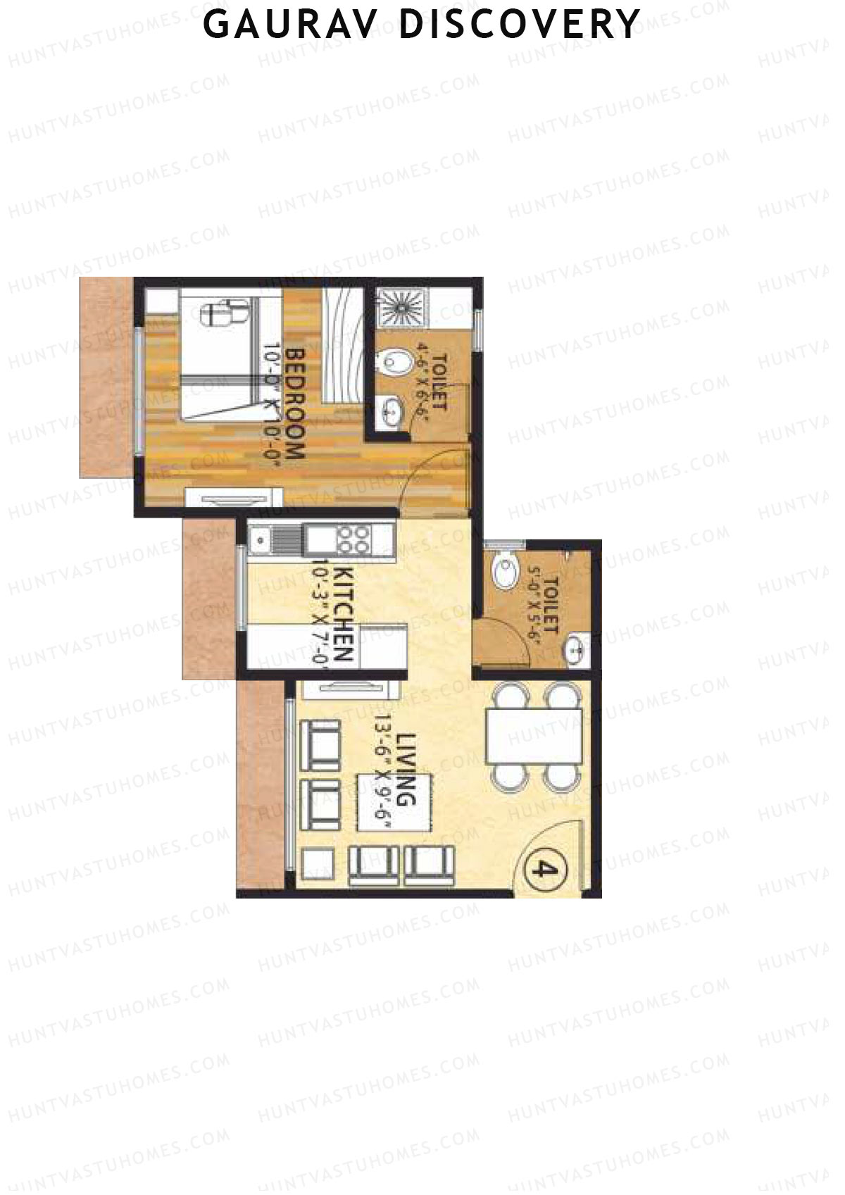 Gaurav Discovery Wing F Unit 4 Floor Plan