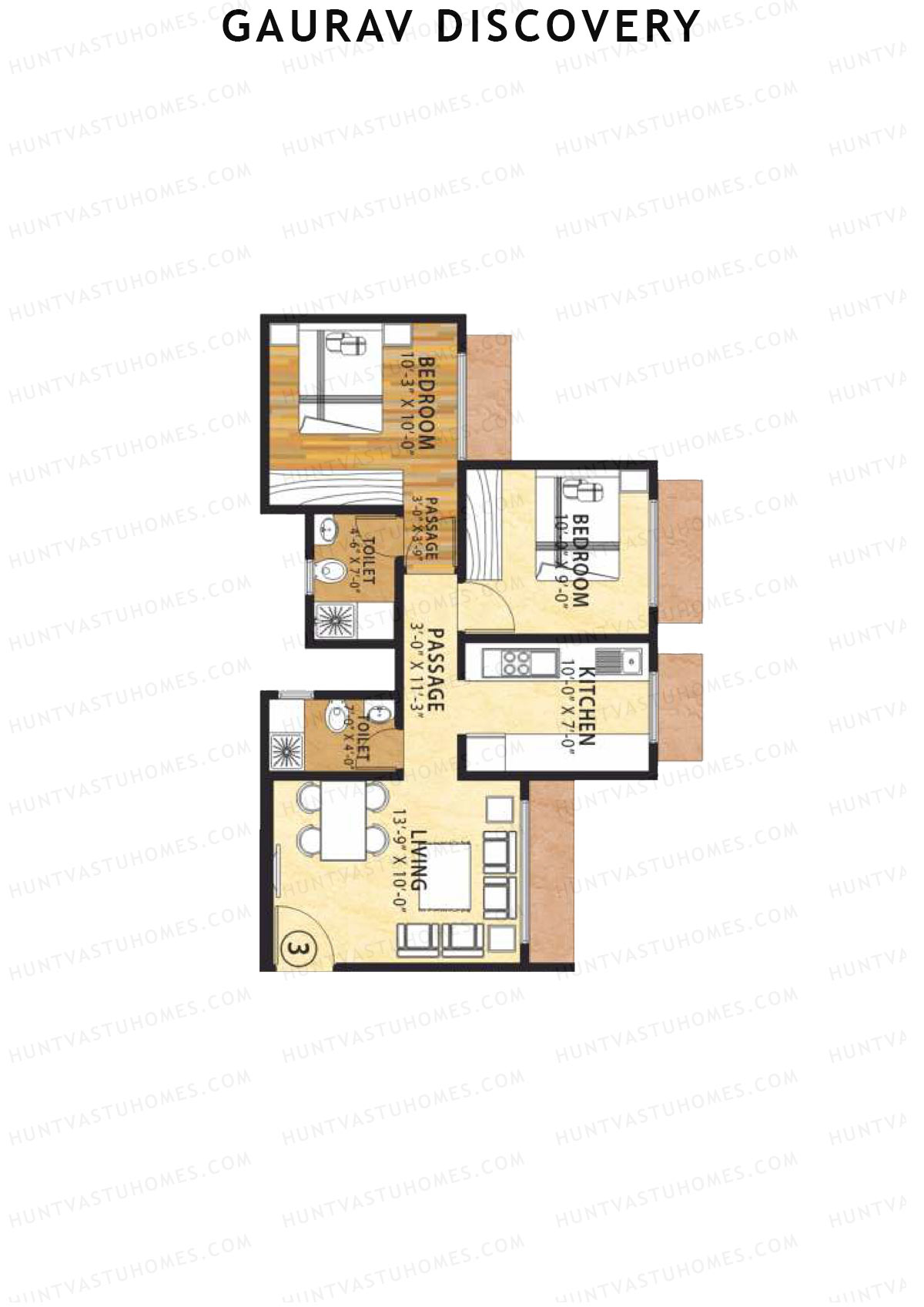 Gaurav Discovery Wing G Unit 3 Floor Plan