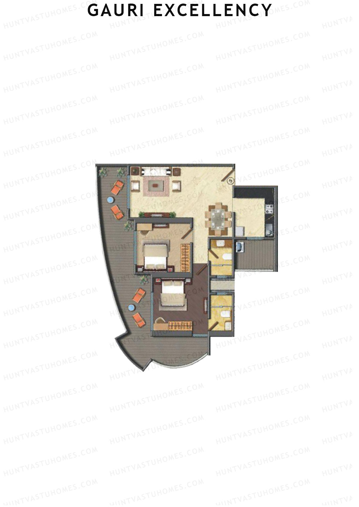 Gauri Excellency Wing A Unit 5 (Type 1) Floor Plan