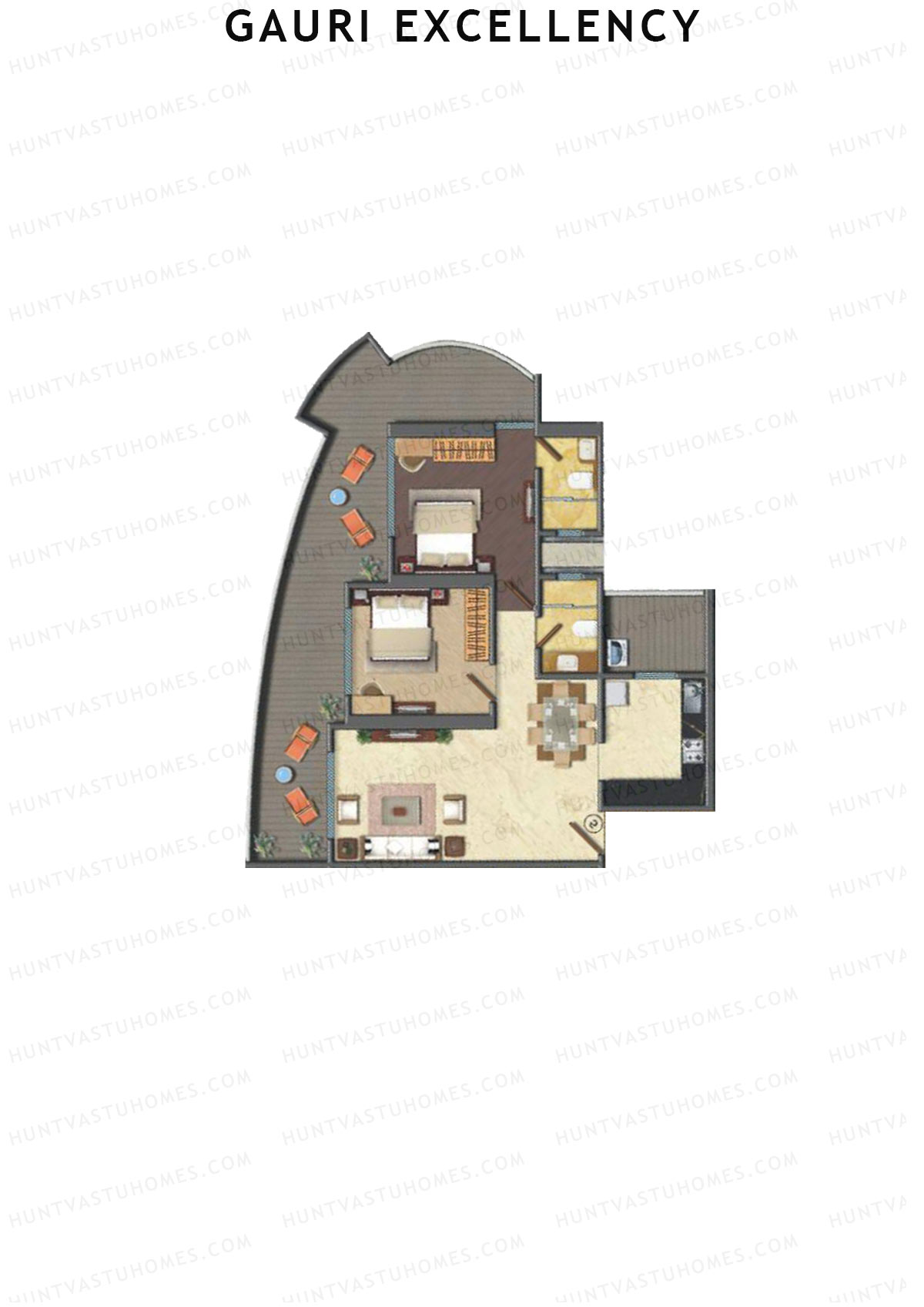 Gauri Excellency Wing A Unit 6 (Type 1) Floor Plan