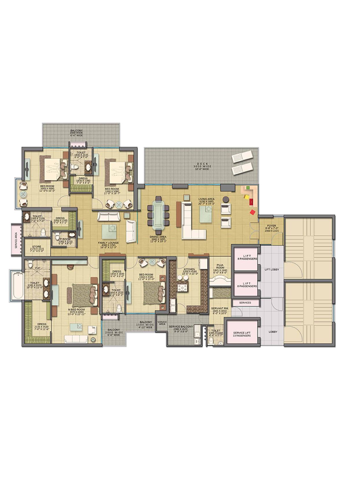 Gaurs Platinum Towers Tower A Unit 1 Floor Plan