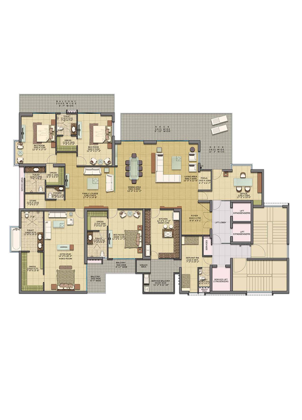 Gaurs Platinum Towers Tower K Unit 2 Floor Plan