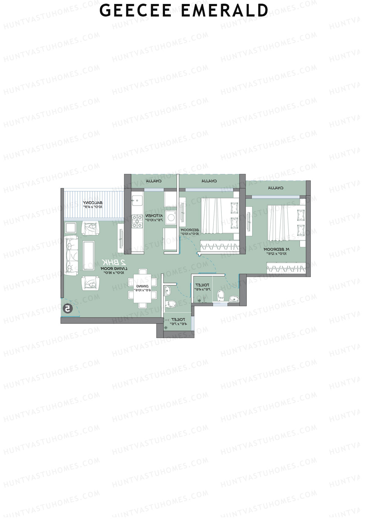 GeeCee Emerald Wing A Unit 6 Floor Plan